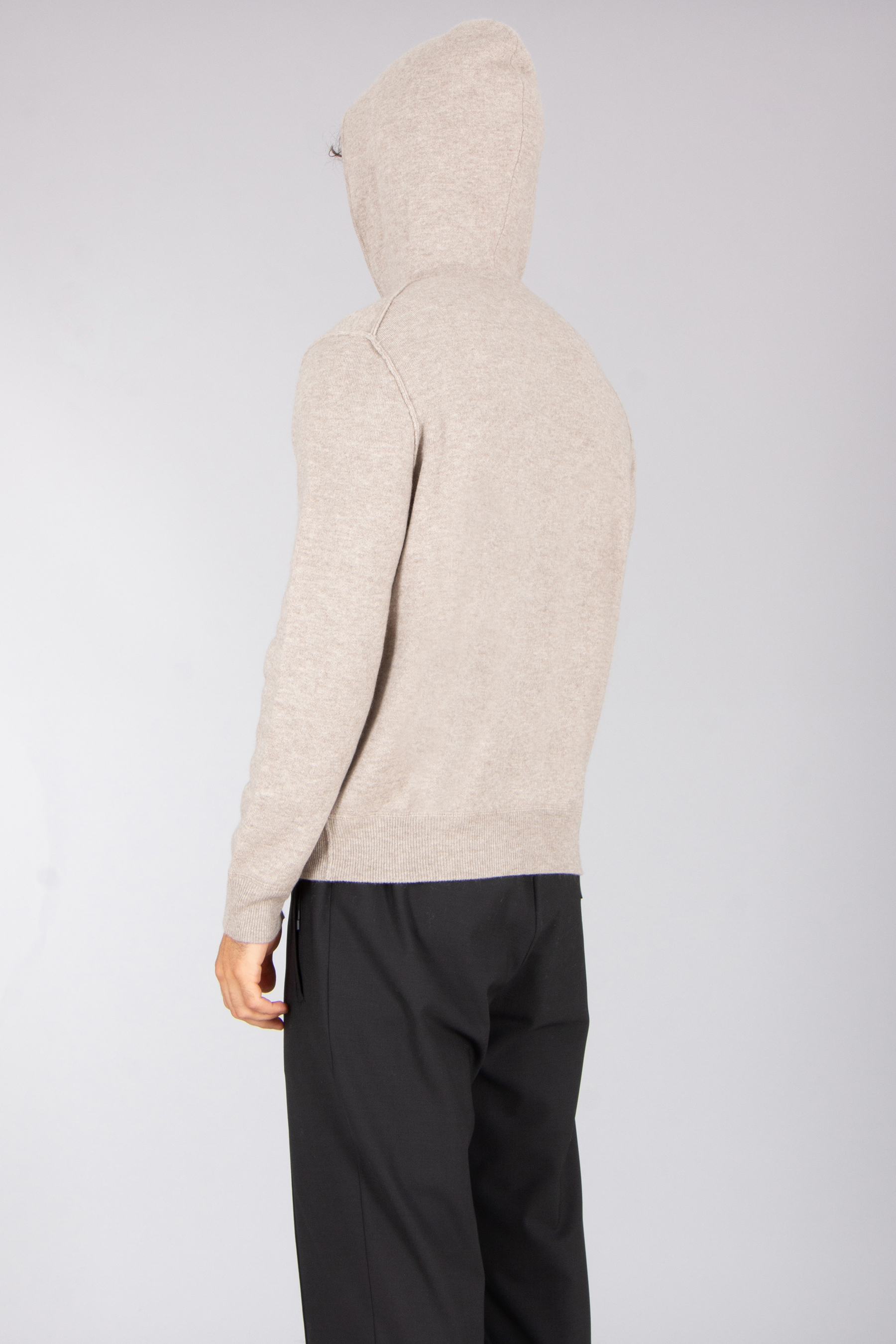 ALLUDE Regular Fit Ribbed Virgin Wool-Cashmere Blend Knit Hoodie Pulli, Kapuze, Sweatshirt, Kapuzenpulli, Fleece