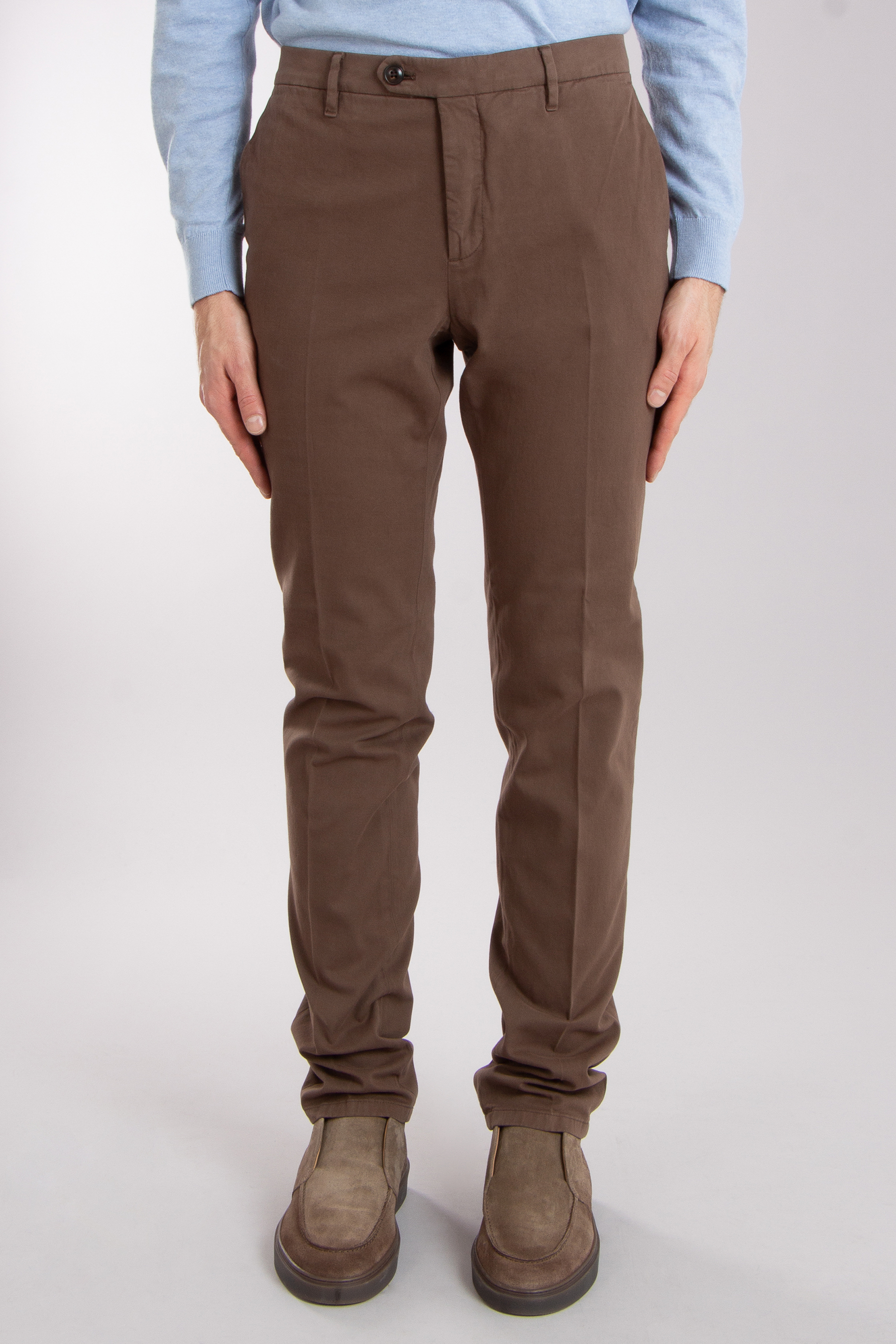 PAL ZILERI Slim Fit Cotton-Cashmere-Stretch Chino Pants