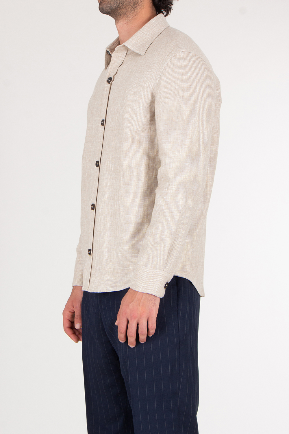 ZEGNA Regular Fit Cashmere Linen and Silk Overshirt