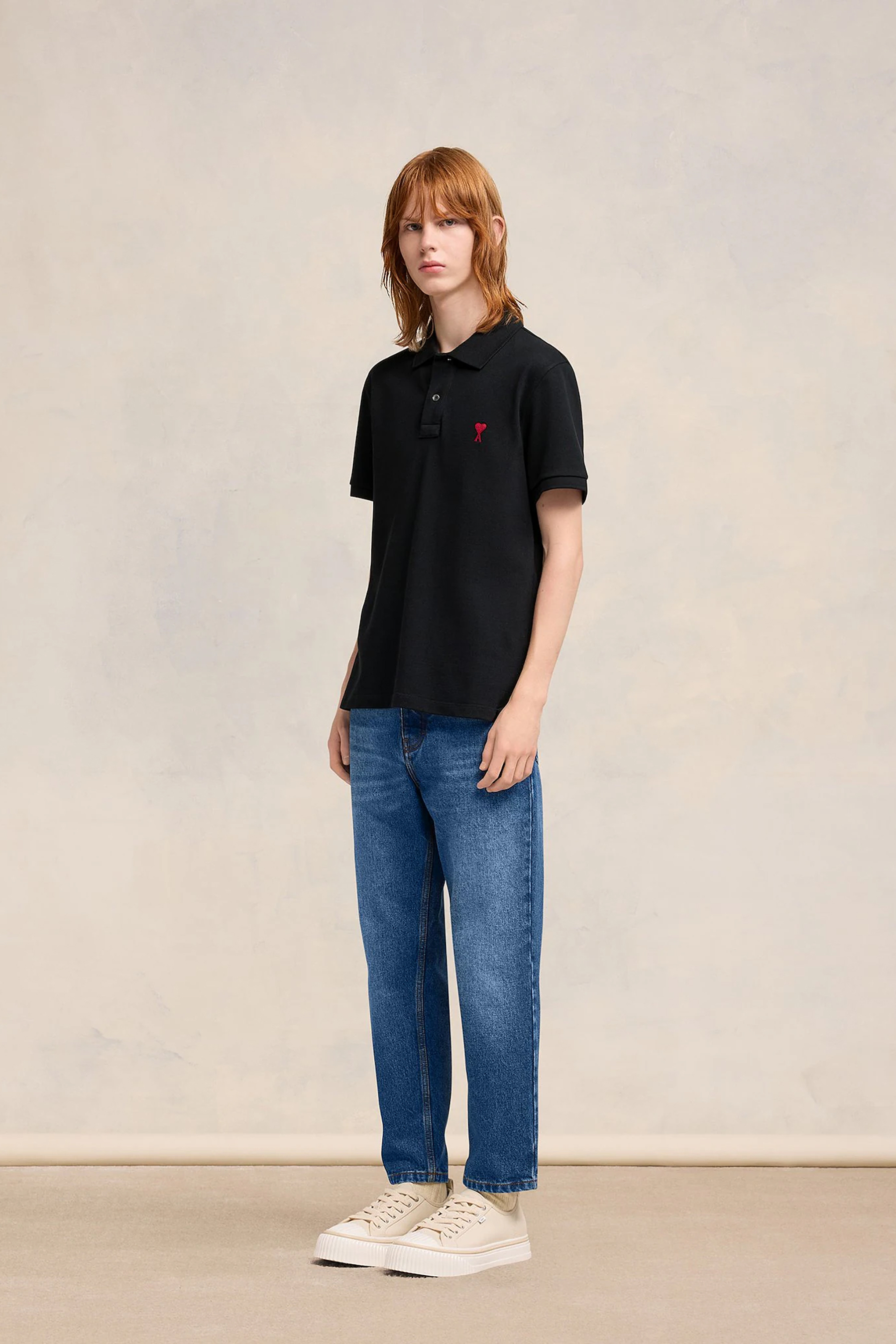 AMI PARIS Classic Fit Ami De Coeur Organic Cotton Piqué Polo Shirt AMI PARIS Classic Fit Ami De Coeur Organic Cotton Piqué Polo Shirt