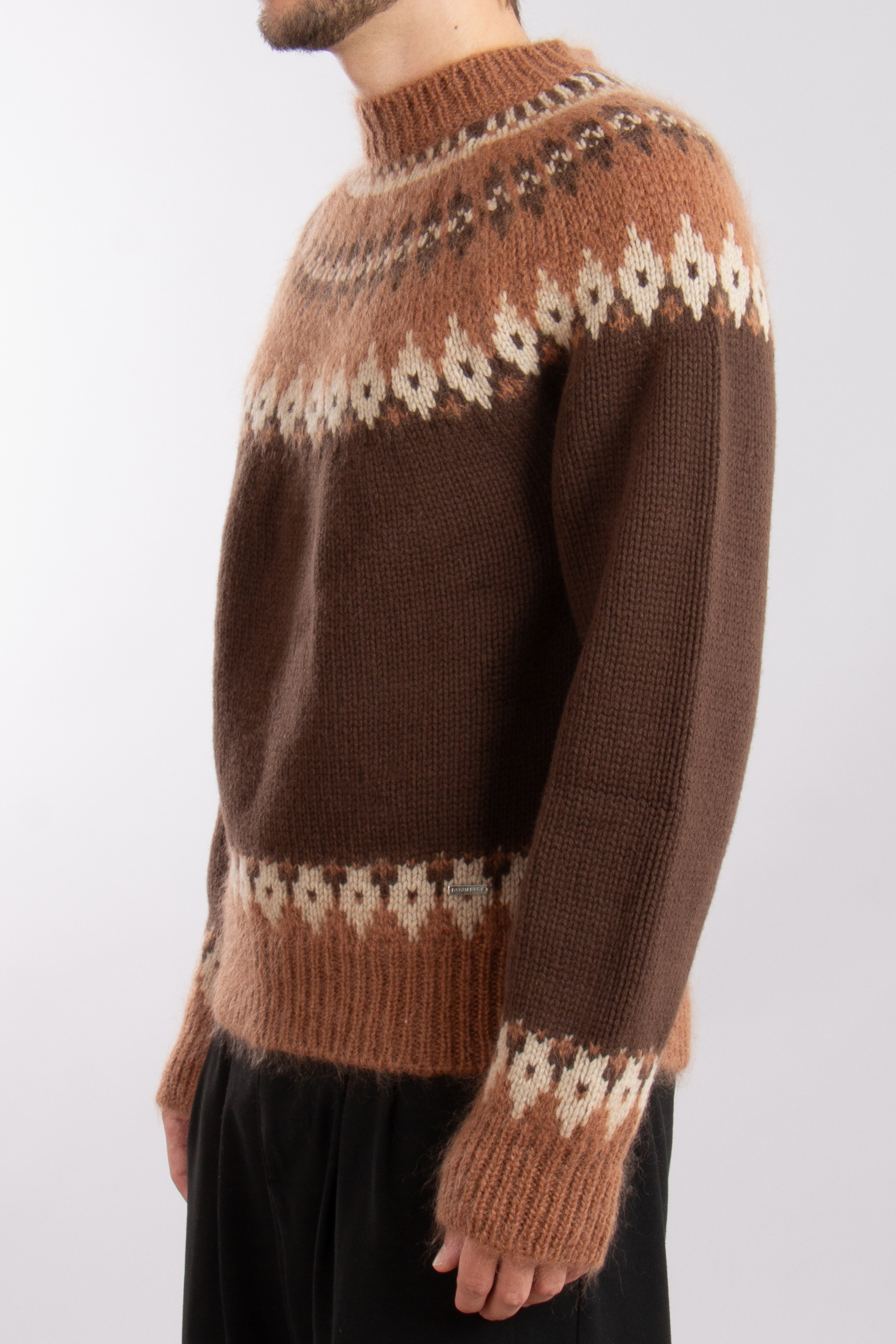 DSQUARED2 Jacquared Virgin Wool-Mohair Blend Sweater DSQUARED2 Jacquared Virgin Wool-Mohair Blend Sweater