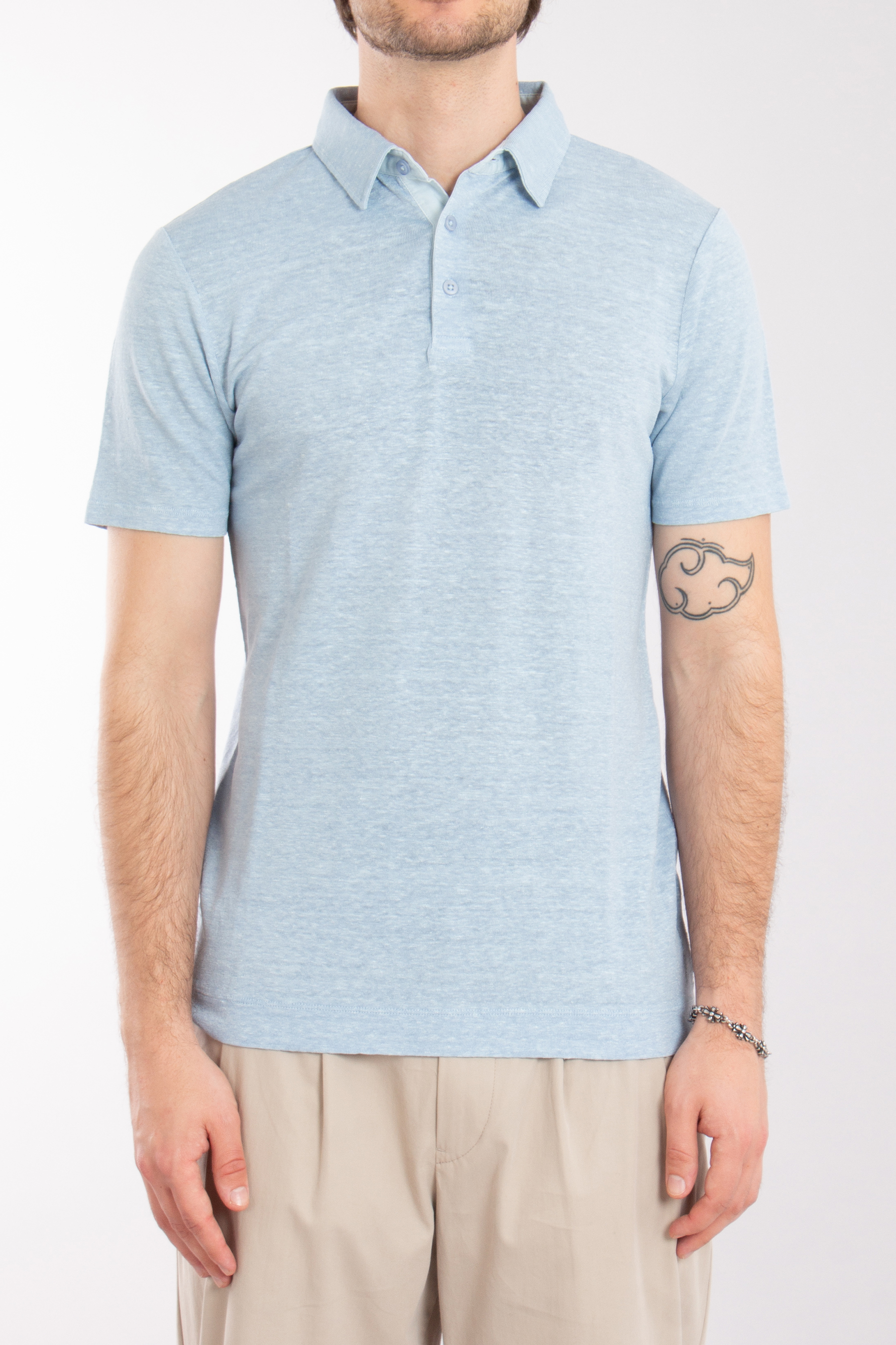TRUSTED HANDWORK Linen Blend Polo Shirt TRUSTED HANDWORK Linen Blend Polo Shirt