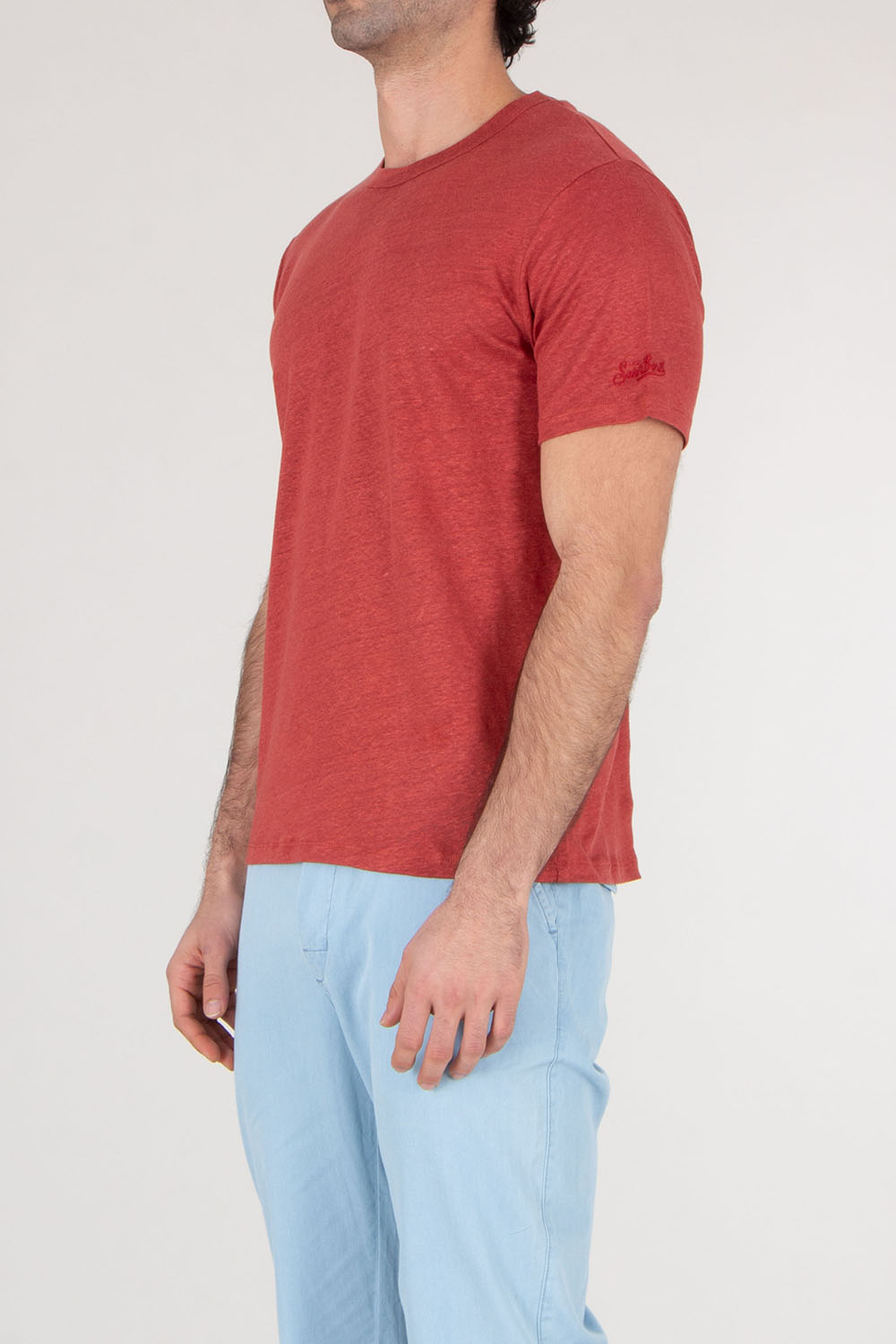 MC 2 SAINT BARTH Regular fit short sleeve Linen T-Shirt Ecsta