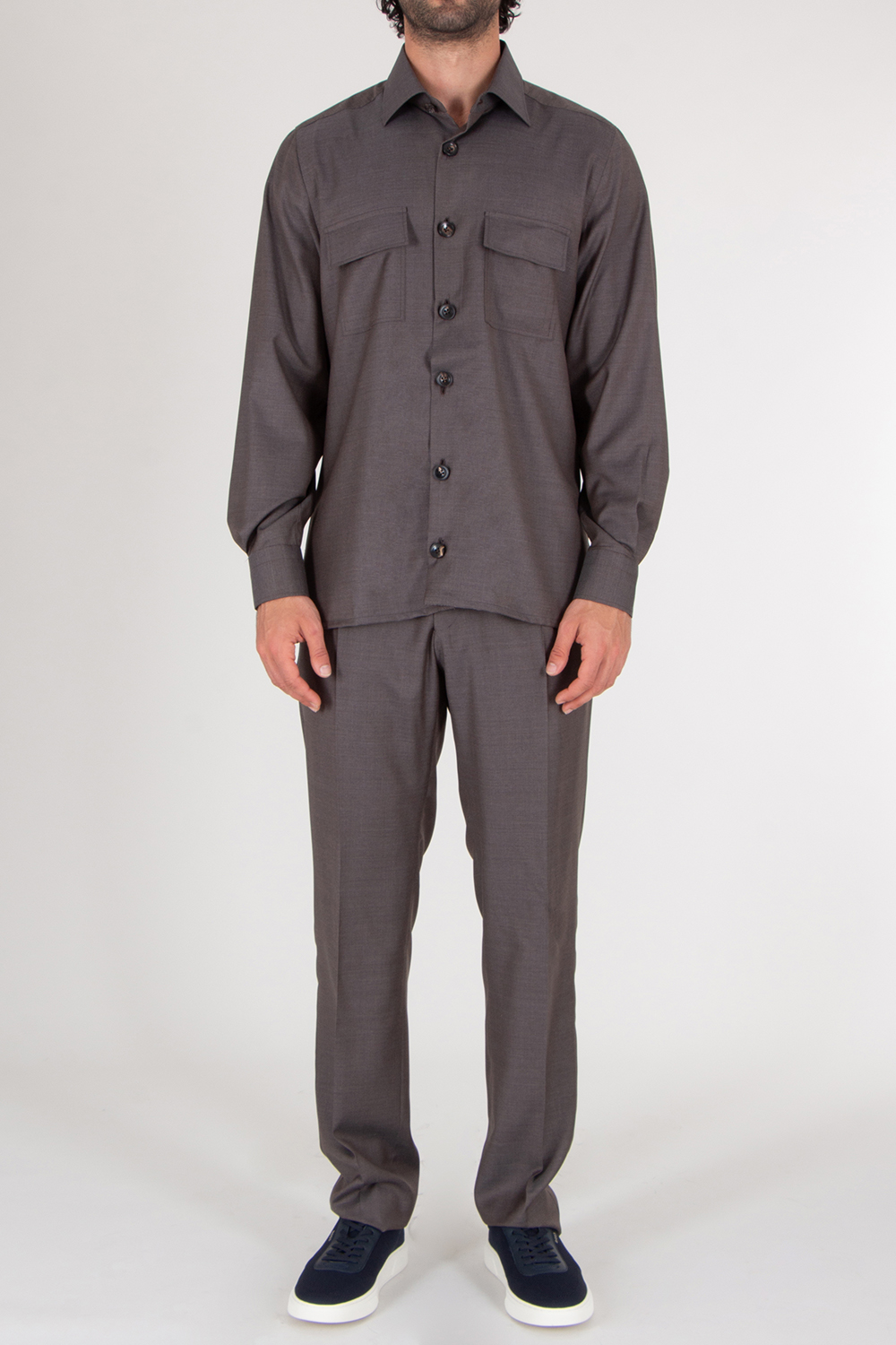 KITON Relaxed Fit Virgin Wool Overshirt