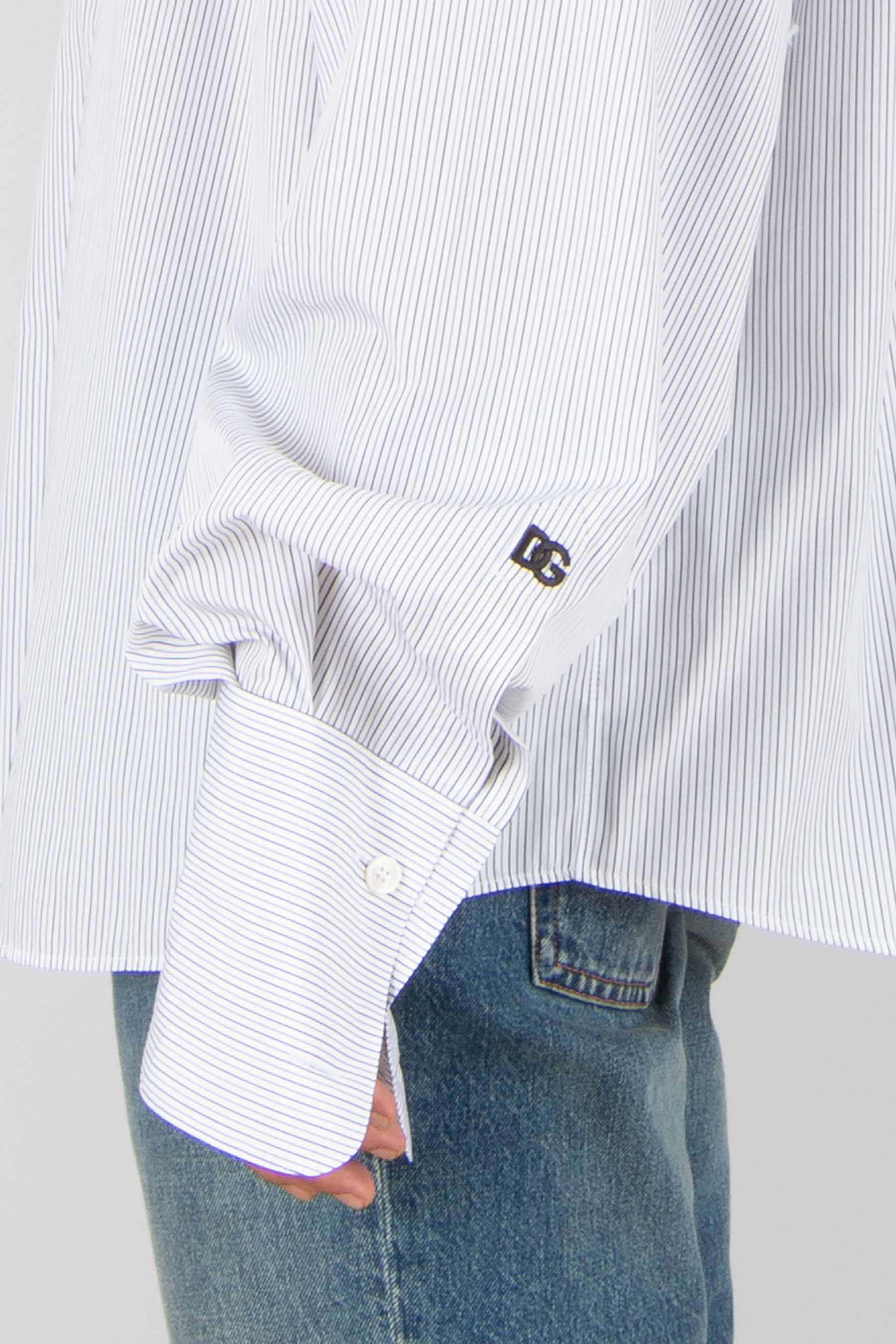 DOLCE & GABBANA Oversized Striped Cotton Shirt Hemd, Langarm, Hosen, Kleid, Hemd, Jeans