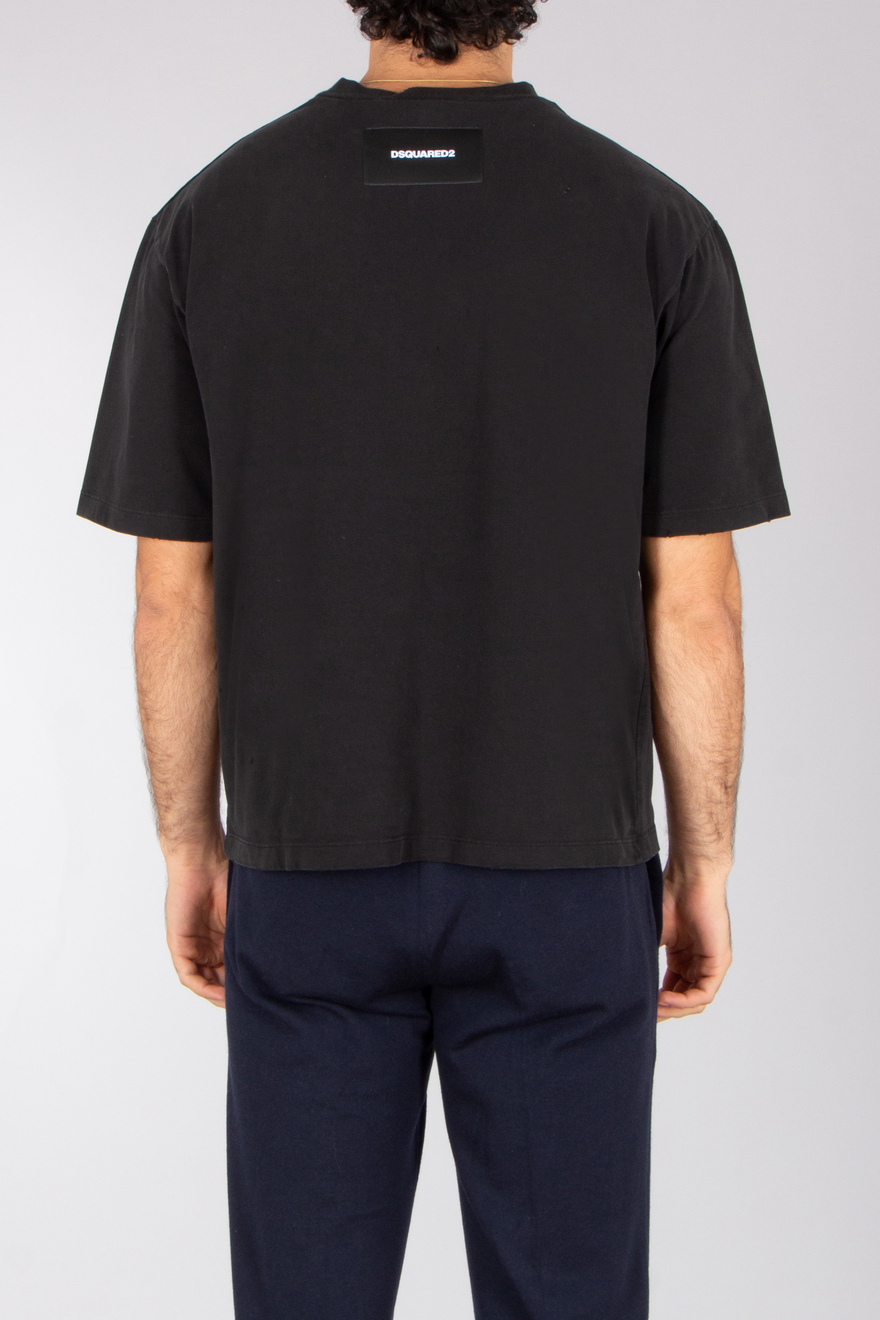 DSQUARED2 Loose Fit Destroyed Cotton Jersey T-Shirt T-shirt, Erwachsener, Männlich, Mann, Person