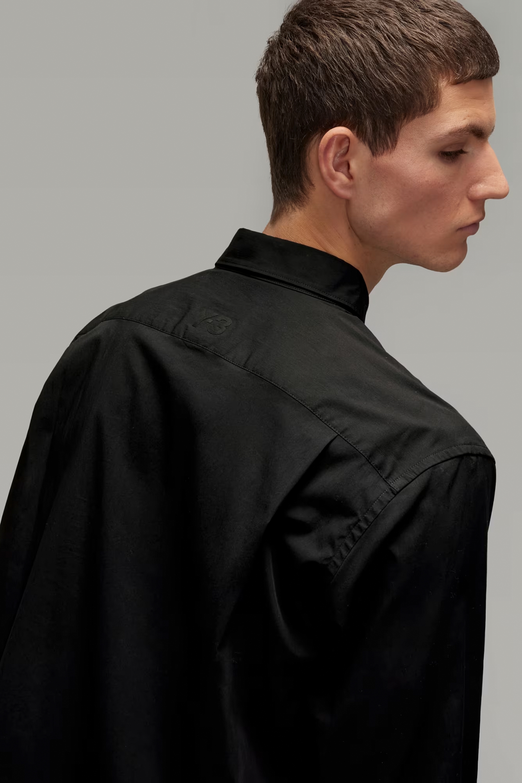 Y-3 Pleated Cotton-Nylon Stretch Shirt Y-3 Pleated Cotton-Nylon Stretch Shirt