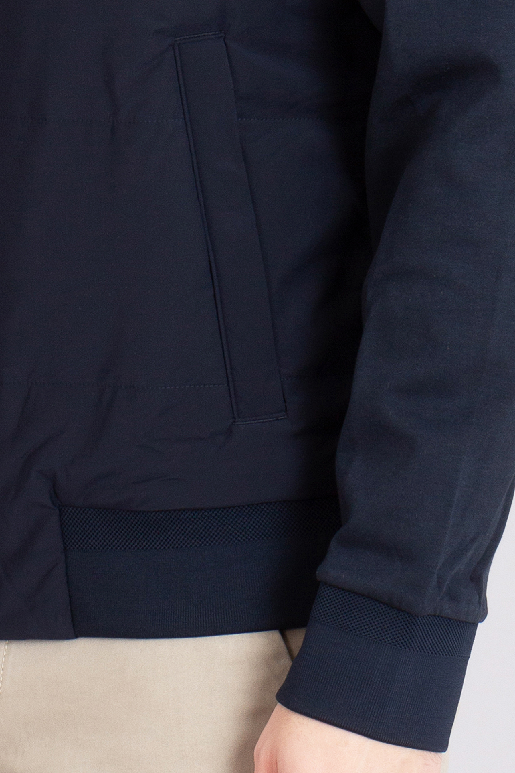 BOSS Padded Stretch Fabric & Mercerised Cotton Blend Hybrid Jacket H-Skiles BOSS Padded Stretch Fabric & Mercerised Cotton Blend Hybrid Jacket H-Skiles
