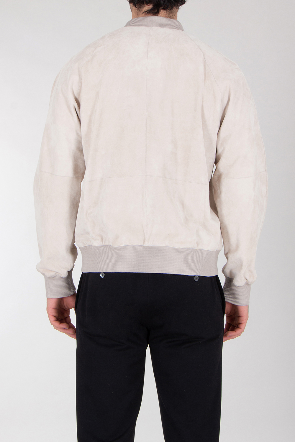 ARMA Regular Fit Lamb Suede Bomber Jacket