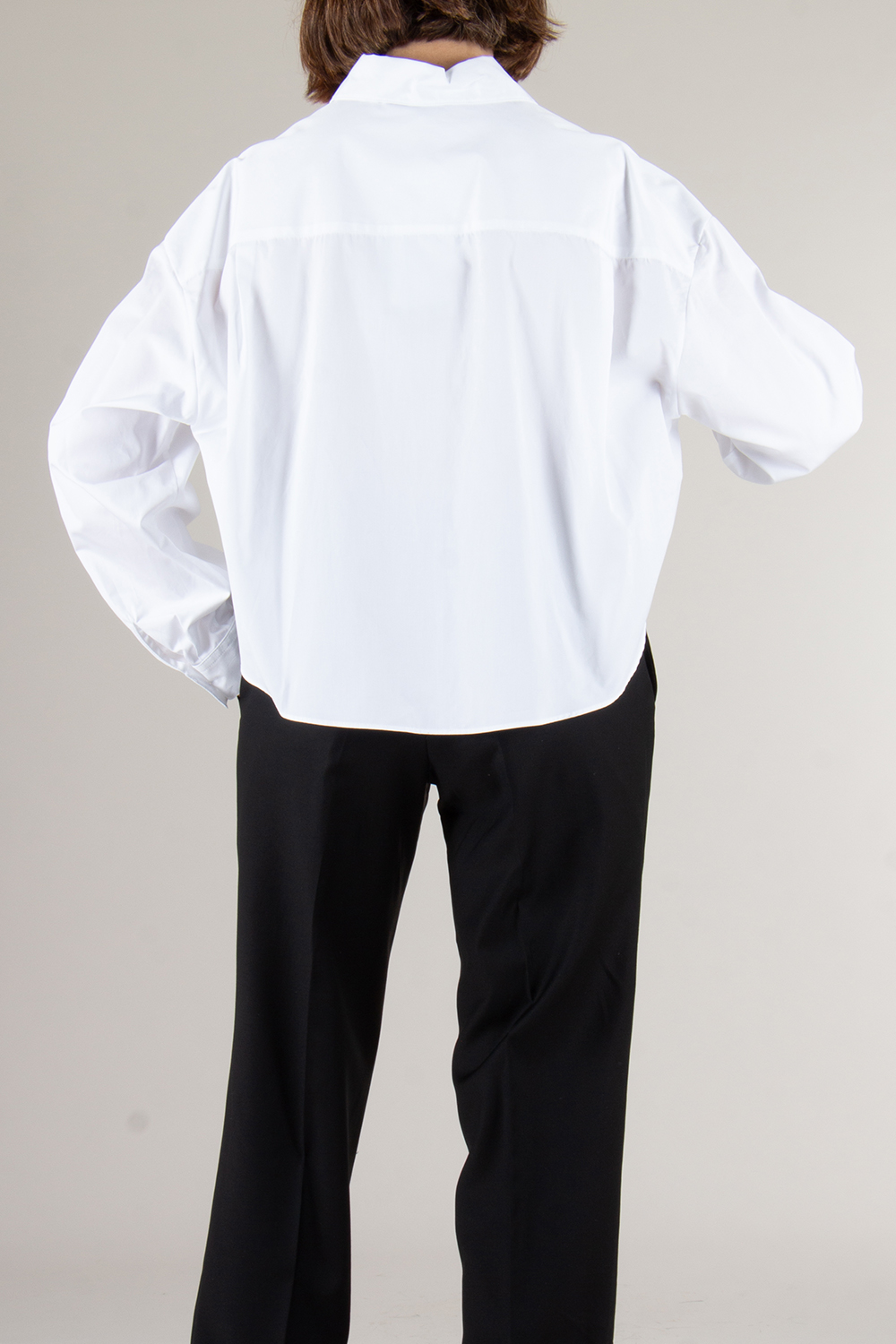 ASPESI Cropped Cotton Poplin Blouse