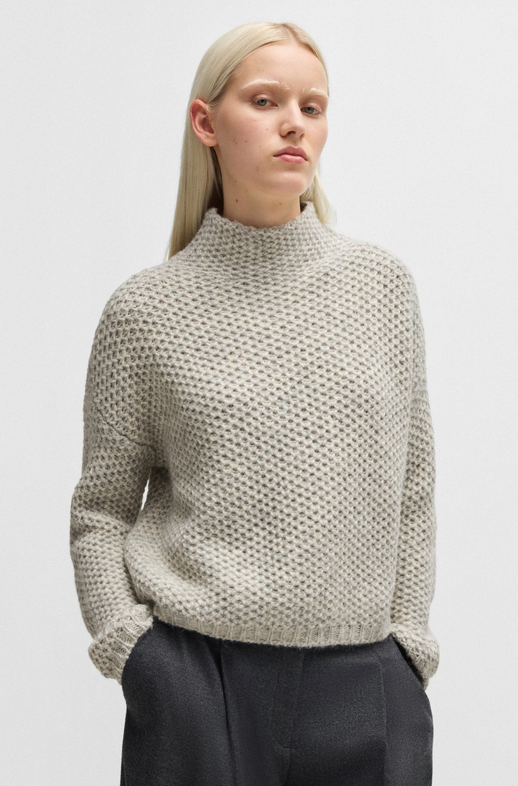 HUGO Wool Blend Knit Sweater Safineynny HUGO Wool Blend Knit Sweater Safineynny