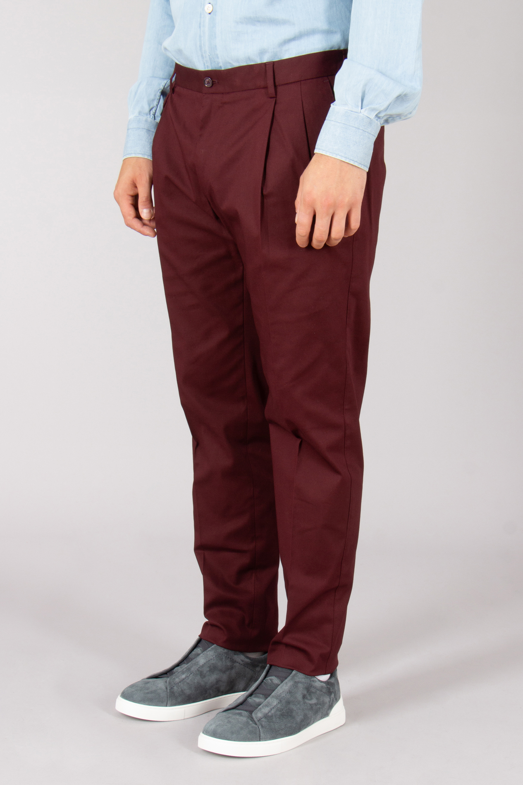 DOLCE & GABBANA Regular Fit Stretch Cotton Pleated Pants DOLCE & GABBANA Regular Fit Stretch Cotton Pleated Pants
