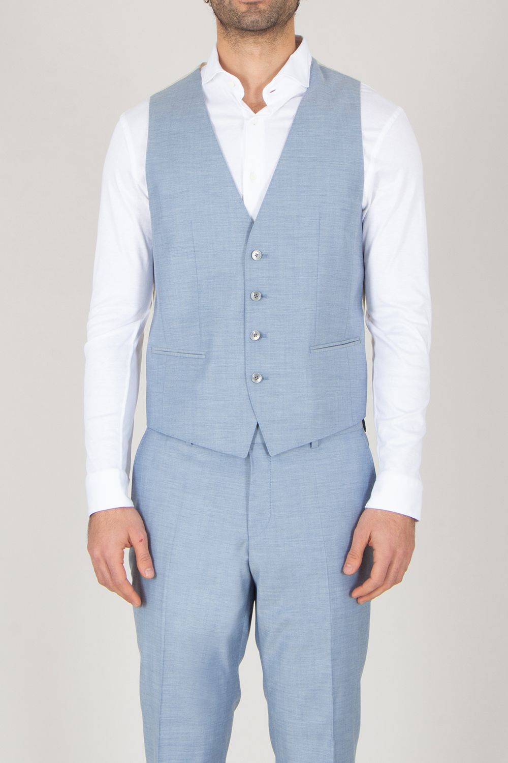 BOSS Slim Fit Virgin Wool Stretch Blend Suit Waistcoat H-Huge