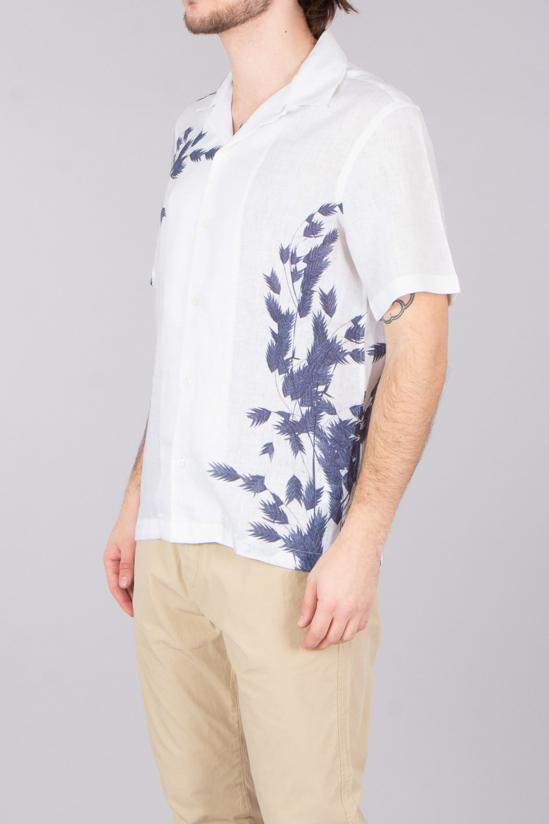 VAN LAACK Boxy Fit Printed Linen Short-Sleeve Shirt Ridu