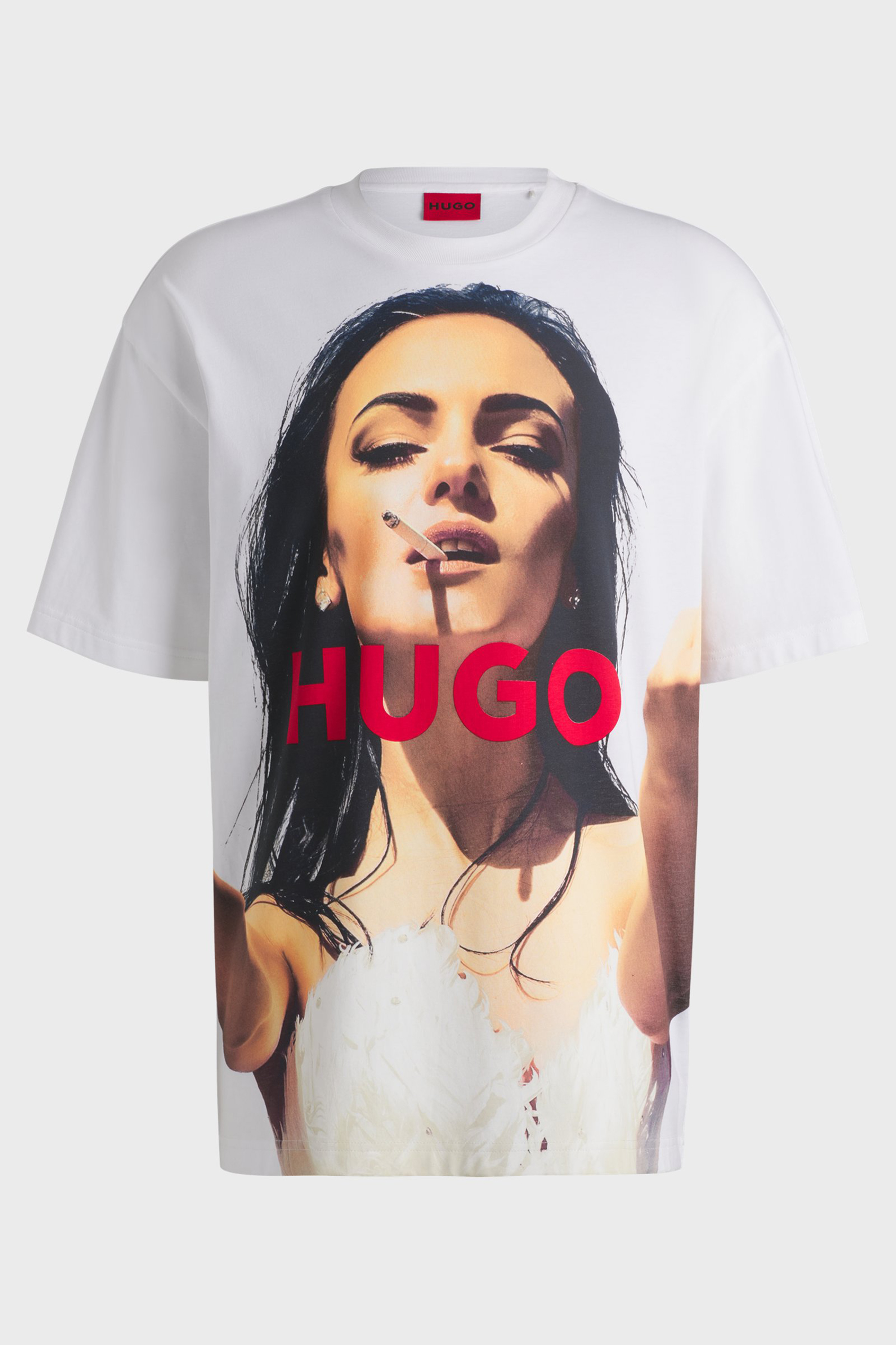 HUGO Oversized Printed Cotton Jersey T-Shirt Duwedie HUGO Oversized Printed Cotton Jersey T-Shirt Duwedie