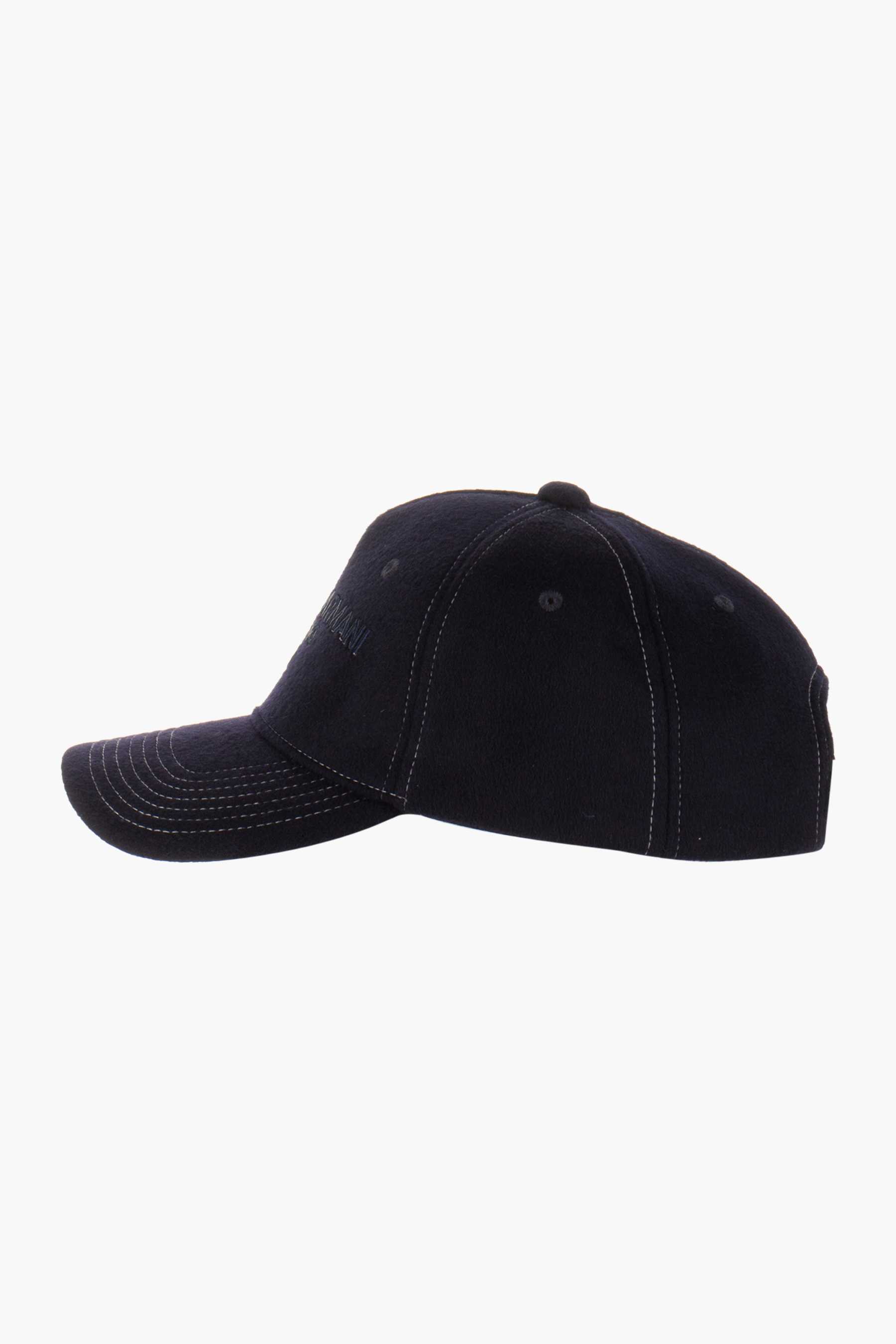 EMPORIO ARMANI Embroidered Virgin Wool Baseball Cap Baseball-Kappe, Mütze, Kleidung, Hut