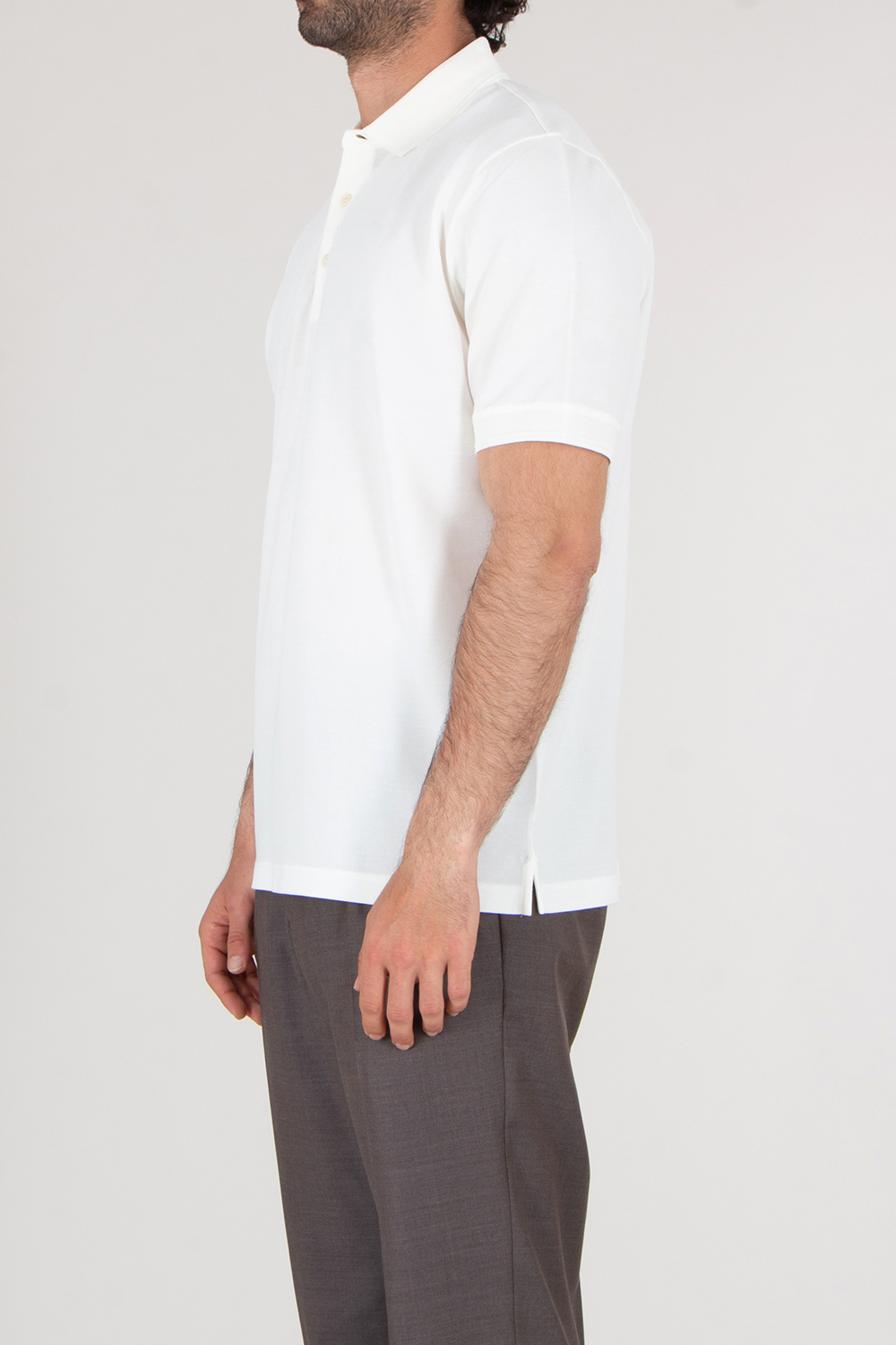 CANALI Regular Fit Textured Cotton Polo Shirt
