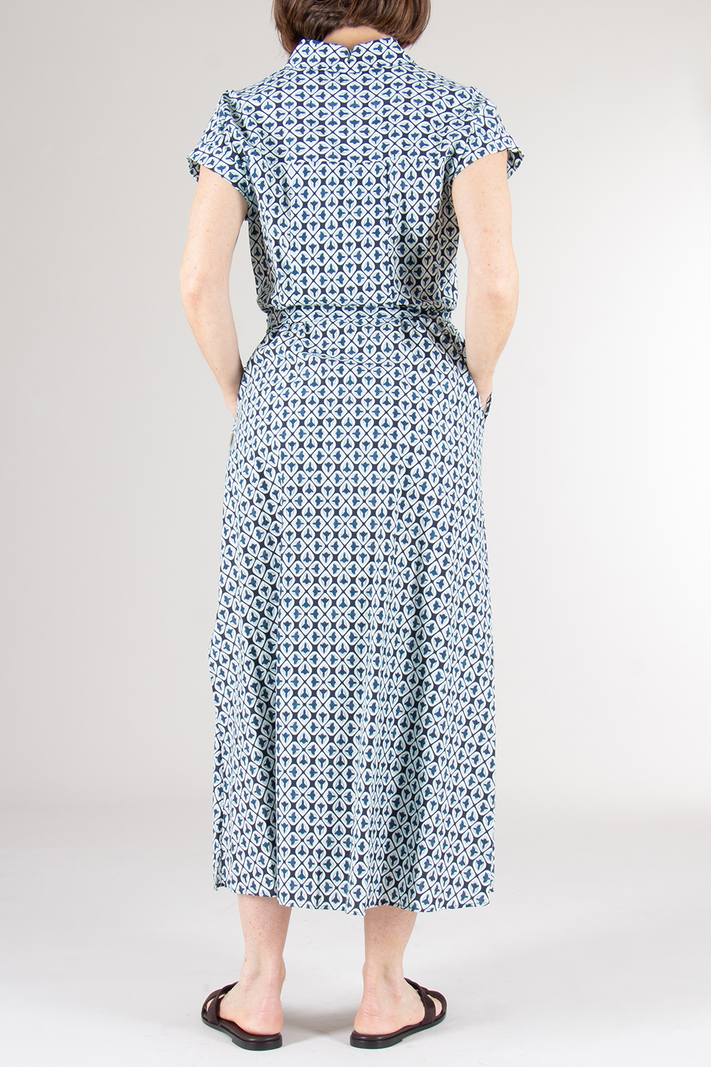 WOOLRICH Printed Cap Sleeve Shirt Dress 