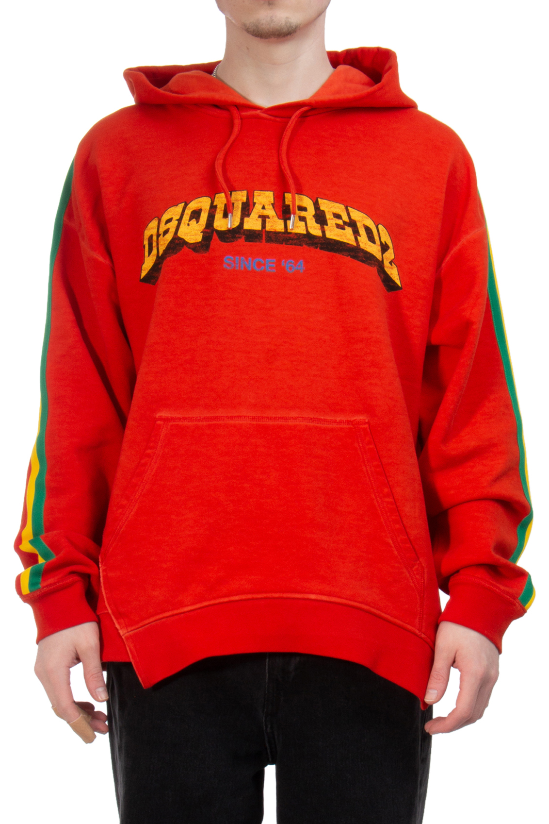 DSQUARED Oversized Printed Cotton Hoodie Herca DSQUARED Oversized Printed Cotton Hoodie Herca