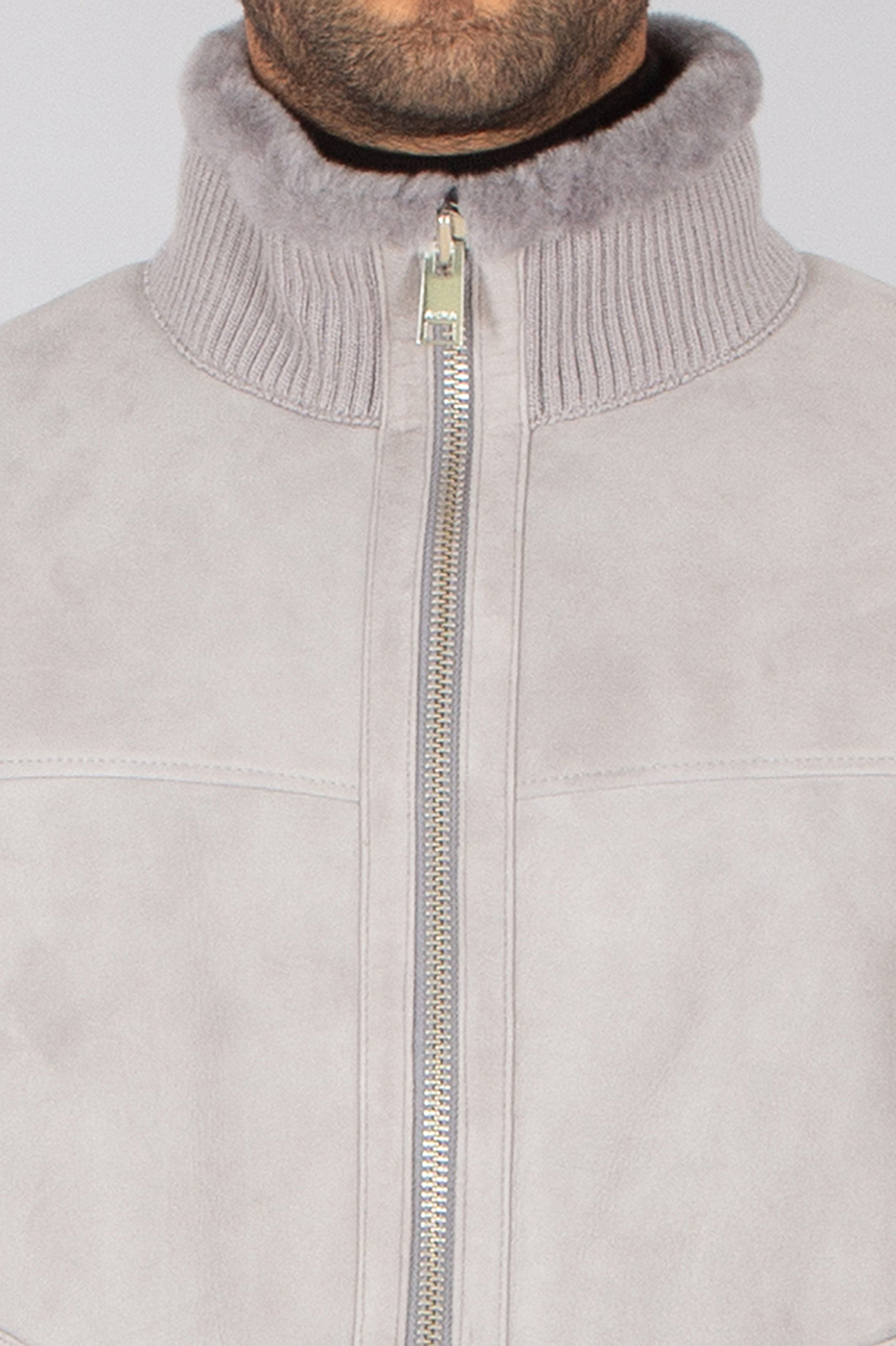 ARMA Regular Fit Shearling Suede Jacket Arek Bekleidung, Mantel, Jacke, Fleece, Pullover