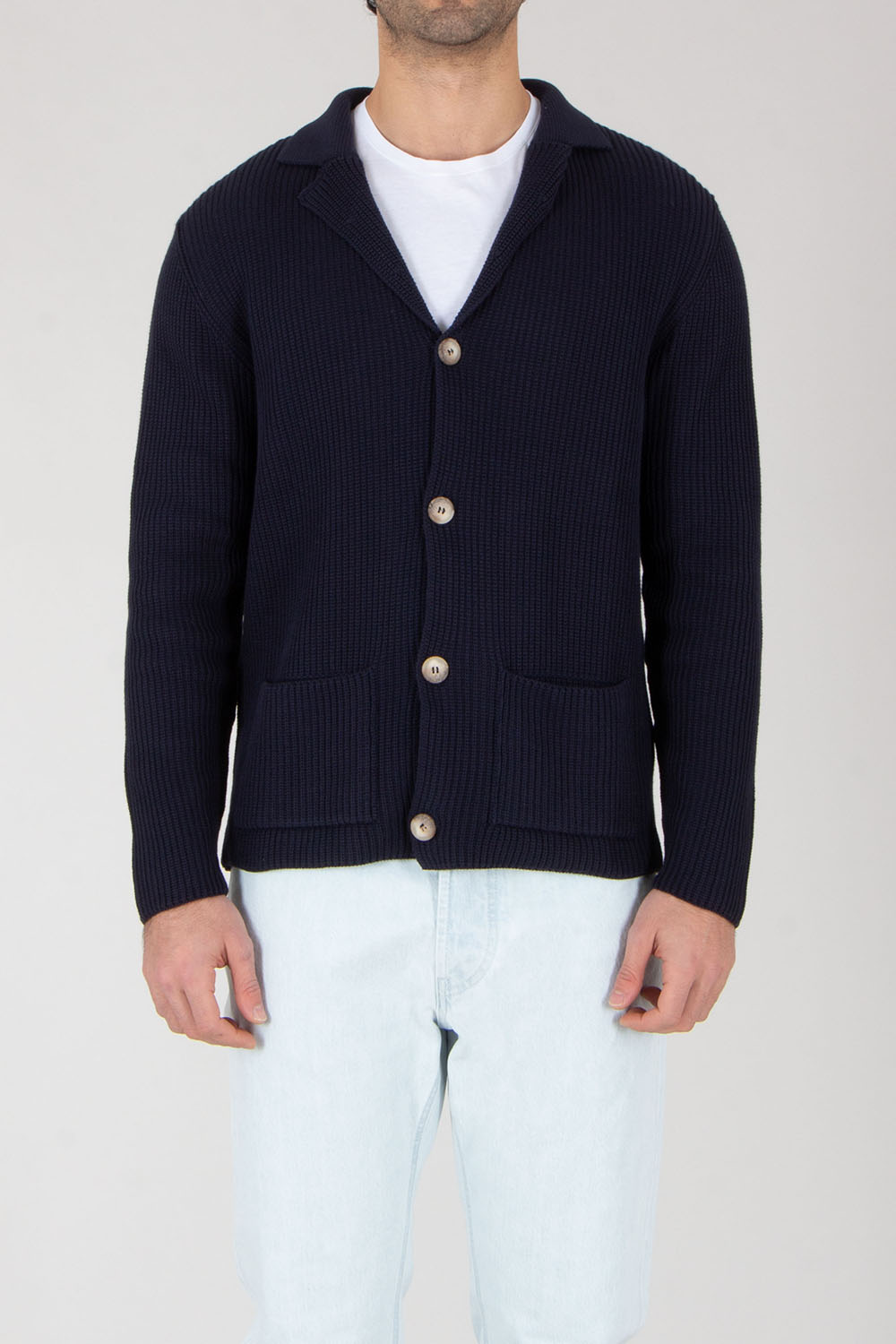 DRESSLER Regular Fit Ribbed Cotton Cardigan