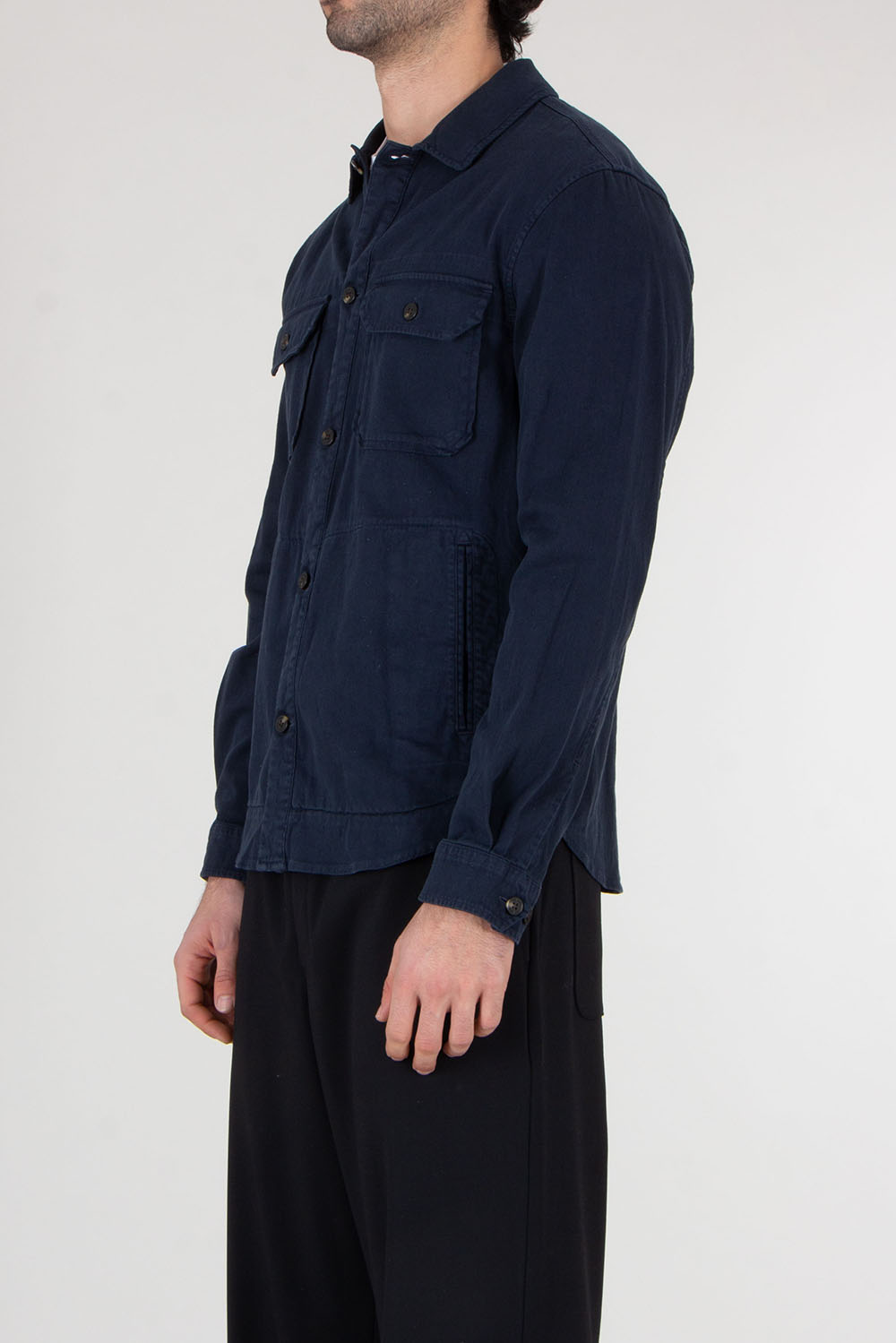  WOOLRICH Regular Fit Cotton-Linen Safari Overshirt