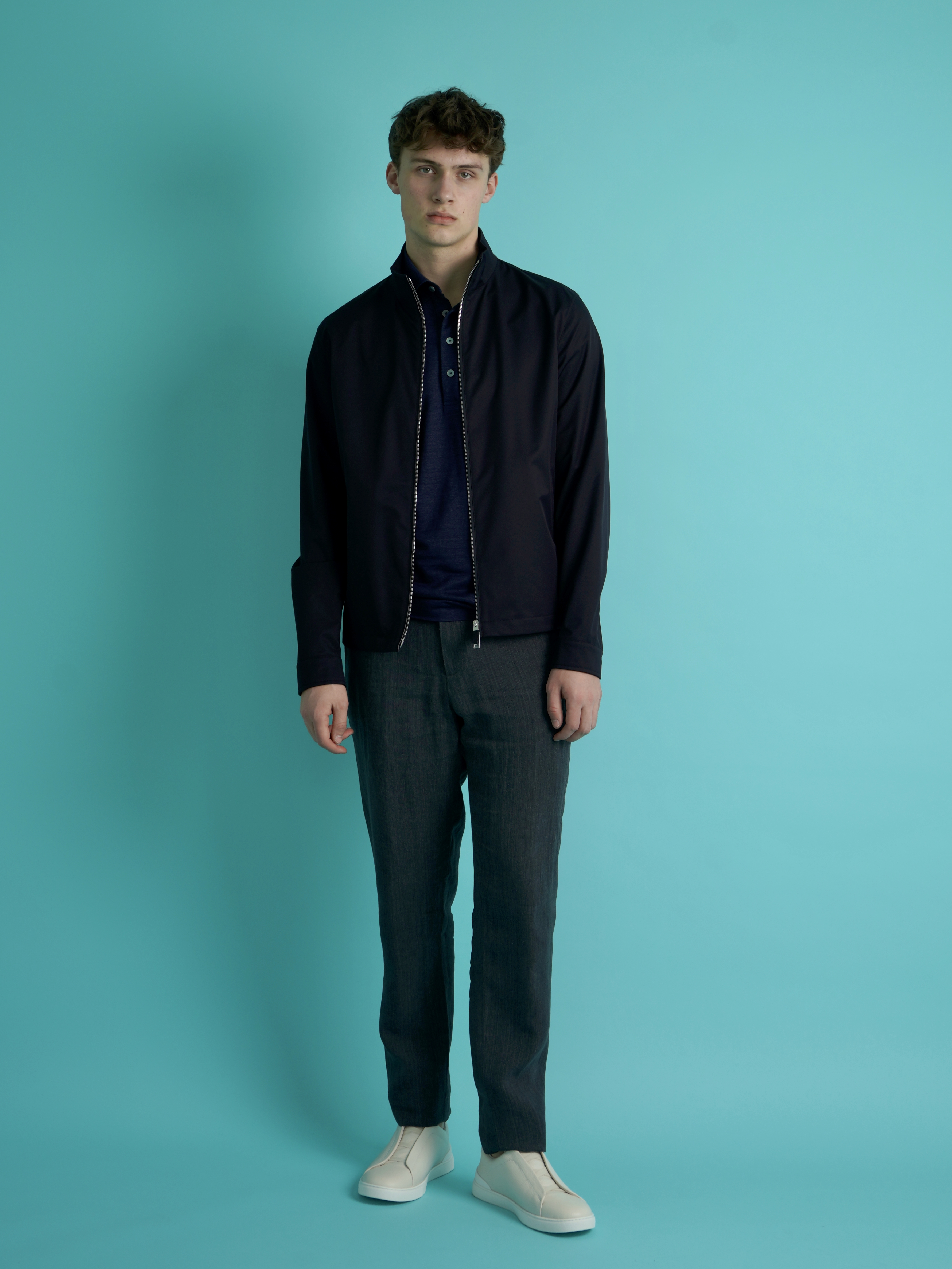 ZEGNA Regular Fit Micro Fiber Blouson Motorin 100cc ZEGNA Regular Fit Micro Fiber Blouson Motorin 100cc