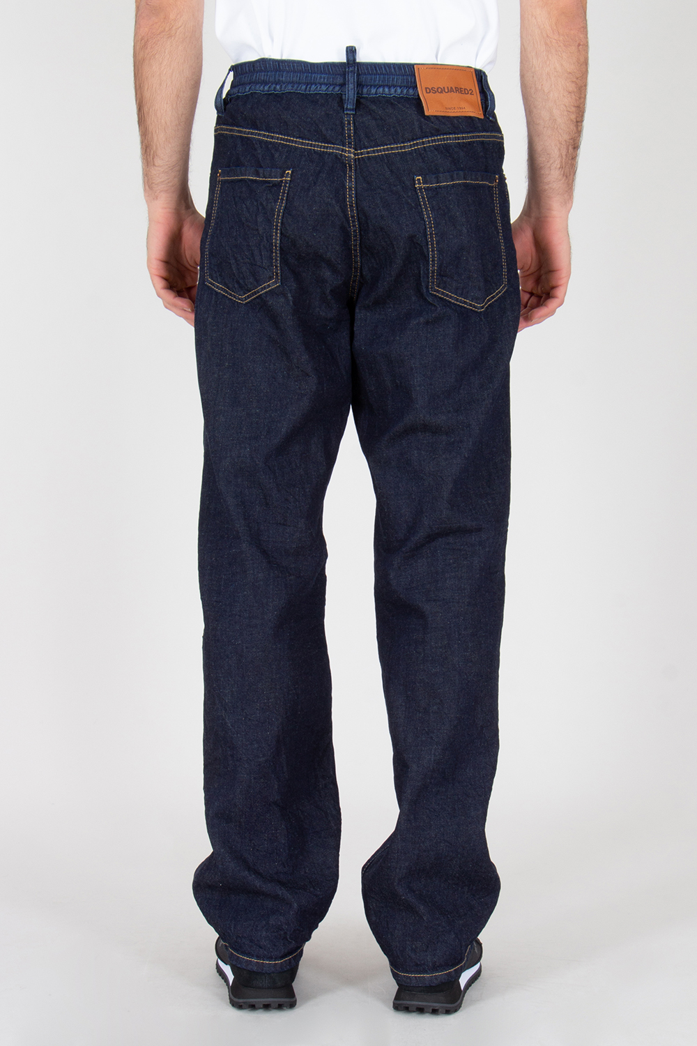 DSQUARED2 Relaxed Fit Cotton-Hemp Denim Drawstring Jeans