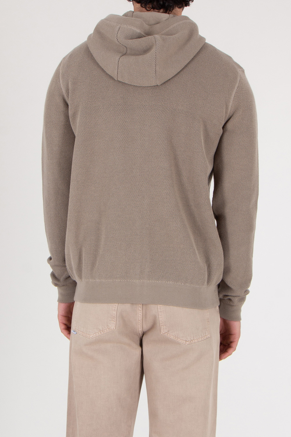 SEAESE Regular Fit 3D Honeycomb Knit Hooded Sweatshirt