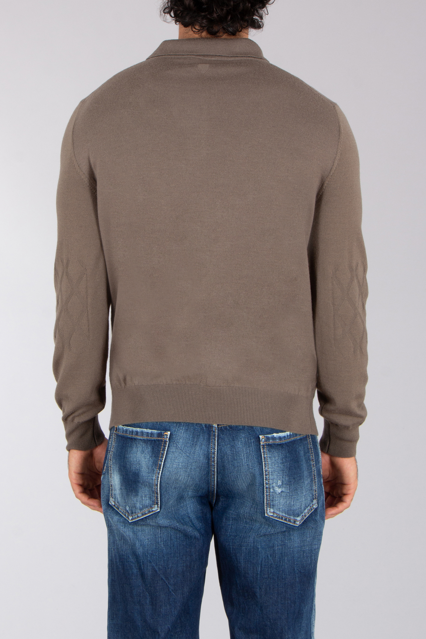 CANALI Regular Fit Structured Extrafine Wool Knit Polo Strickwaren, Pullover, Hosen, Langarm, Mantel