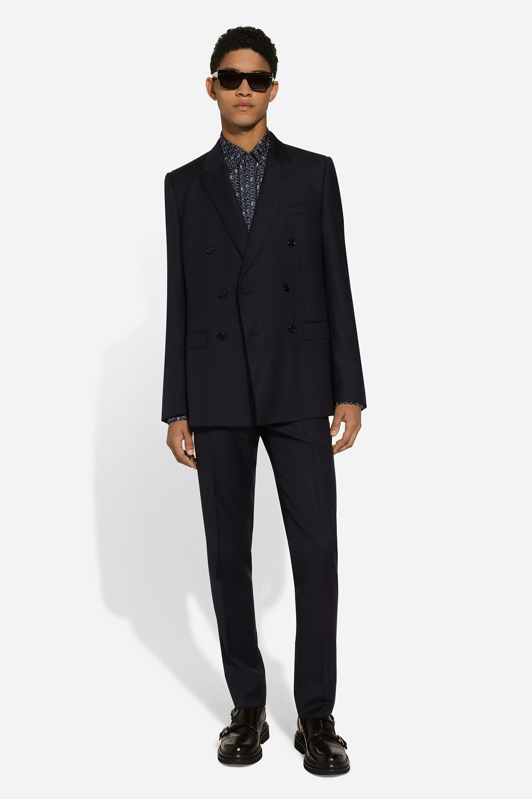 DOLCE & GABBANA Martini Fit Tie Print Silk Shirt DOLCE & GABBANA Martini Fit Tie Print Silk Shirt