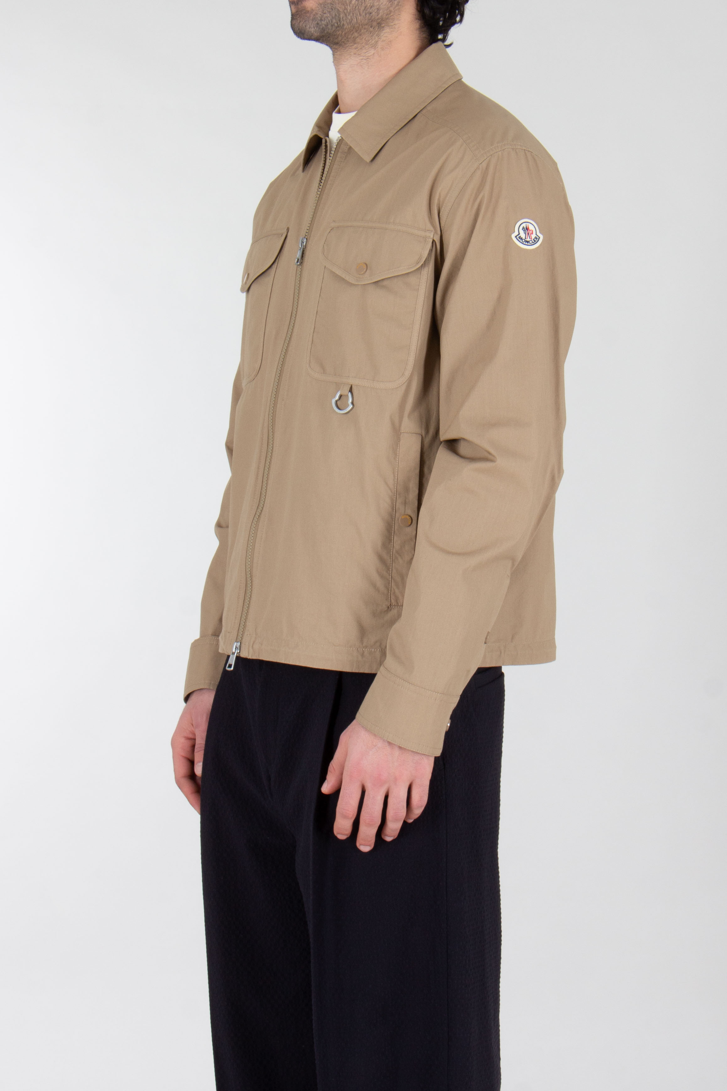 MONCLER Regular Fit Cotton Poplin Shirt Jacket