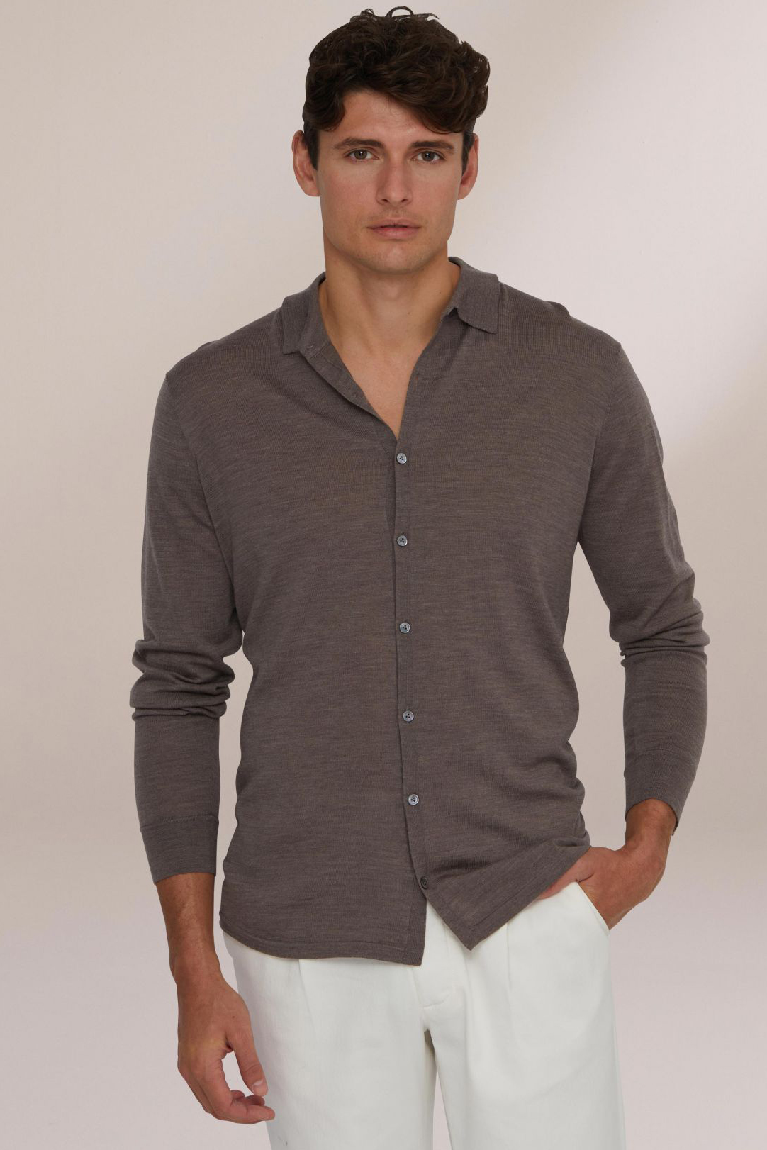 VAN LAACK Fine Knit Virgin Wool Shirt Safino
