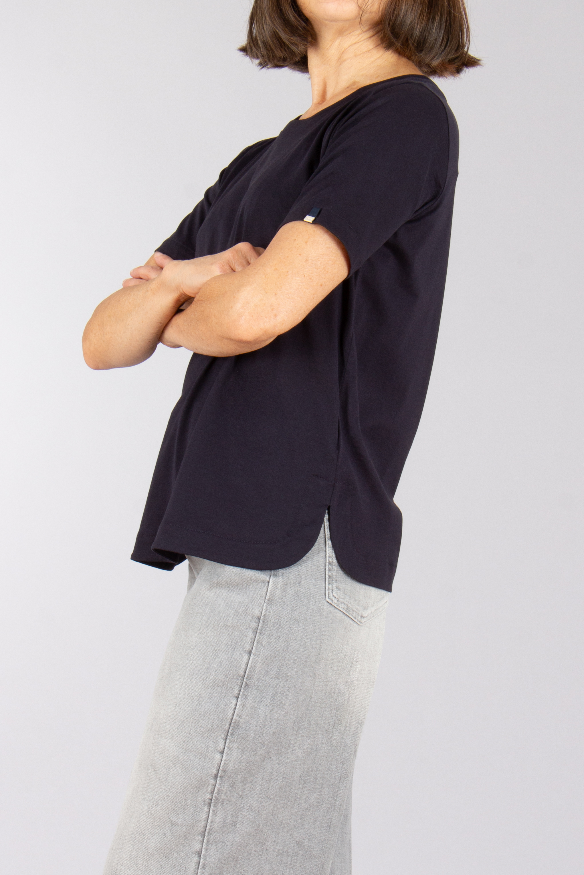 HERNO Regular Fit Cotton Jersey T-Shirt Bluse, Hosen, Ärmel, Langer Ärmel, Person