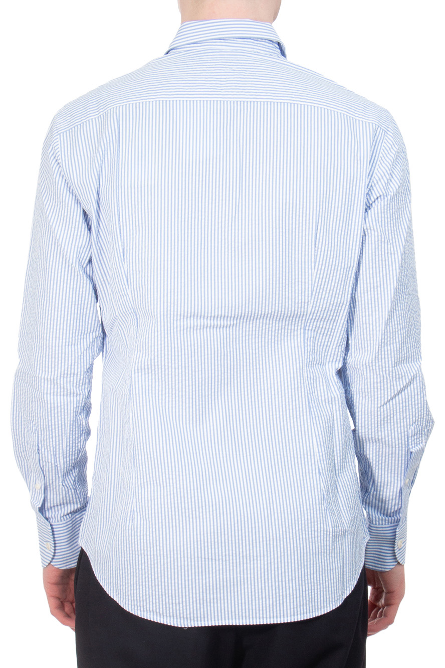 MC 2 SAINT BARTH Regular Fit Striped Seersucker Cotton Shirt Pamplona