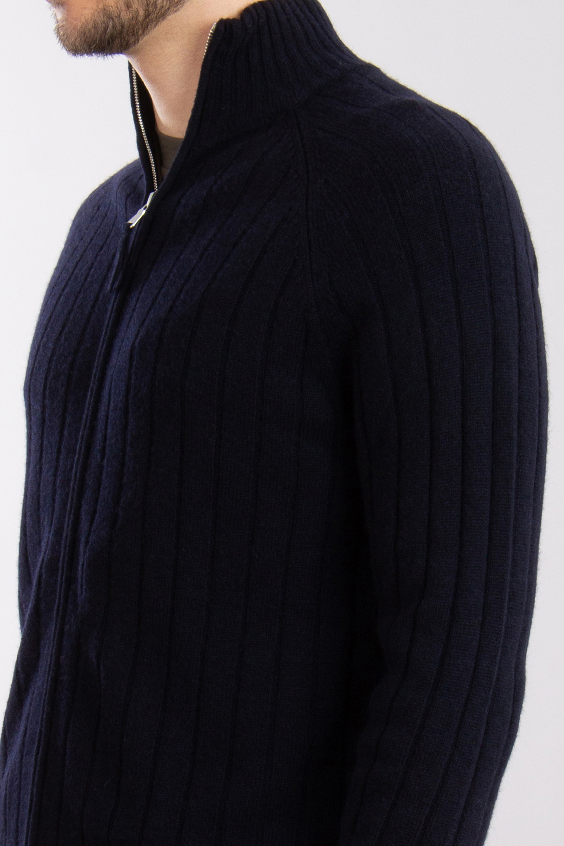 ALLUDE Virgin Wool-Cashmere Blend Zip Cardigan ALLUDE Virgin Wool-Cashmere Blend Zip Cardigan