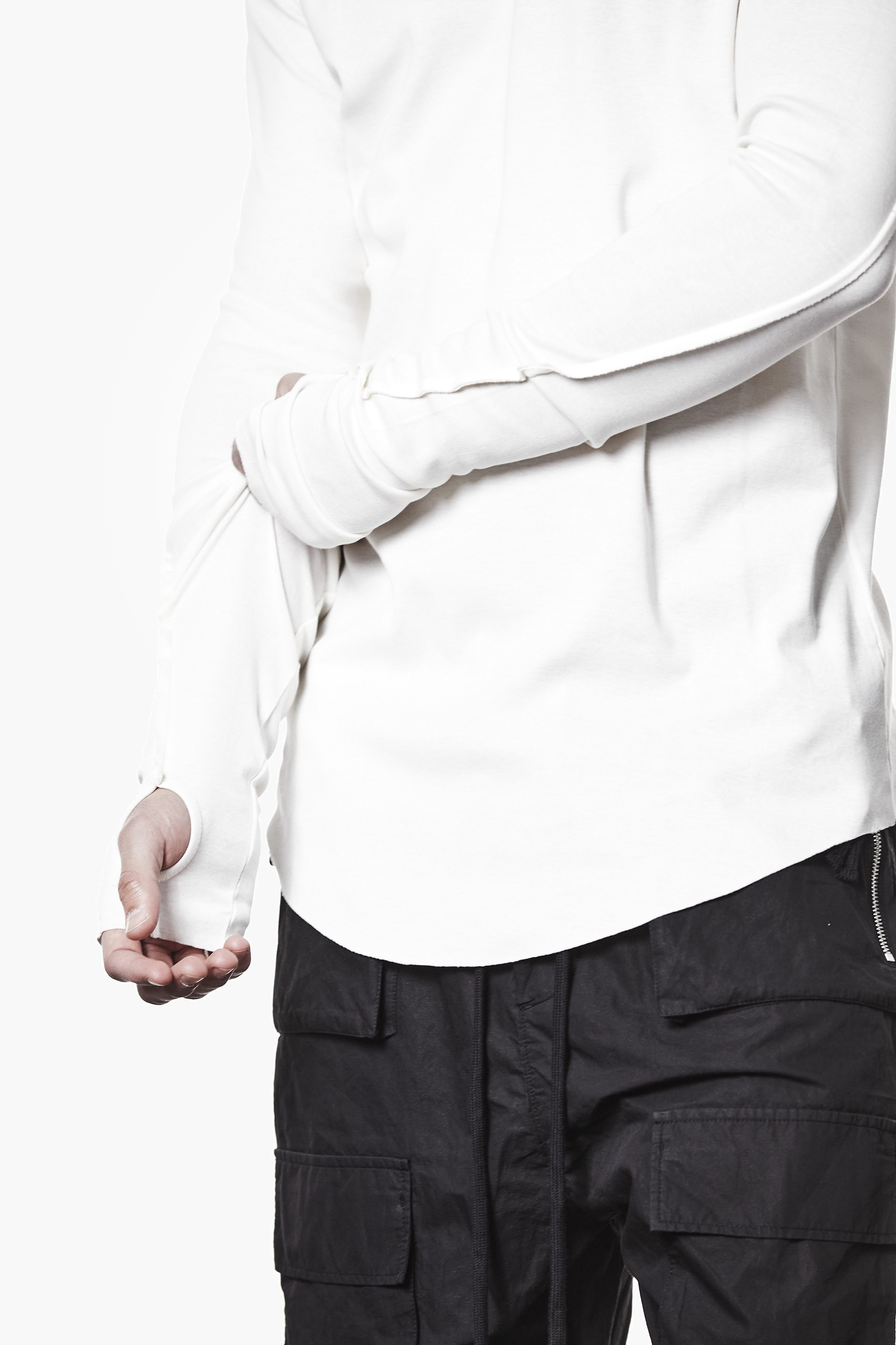THOM KROM Slim Fit Cotton Jersey Long-Sleeve T-Shirt Langarm, Ärmel, Hemd, Bluse, Person