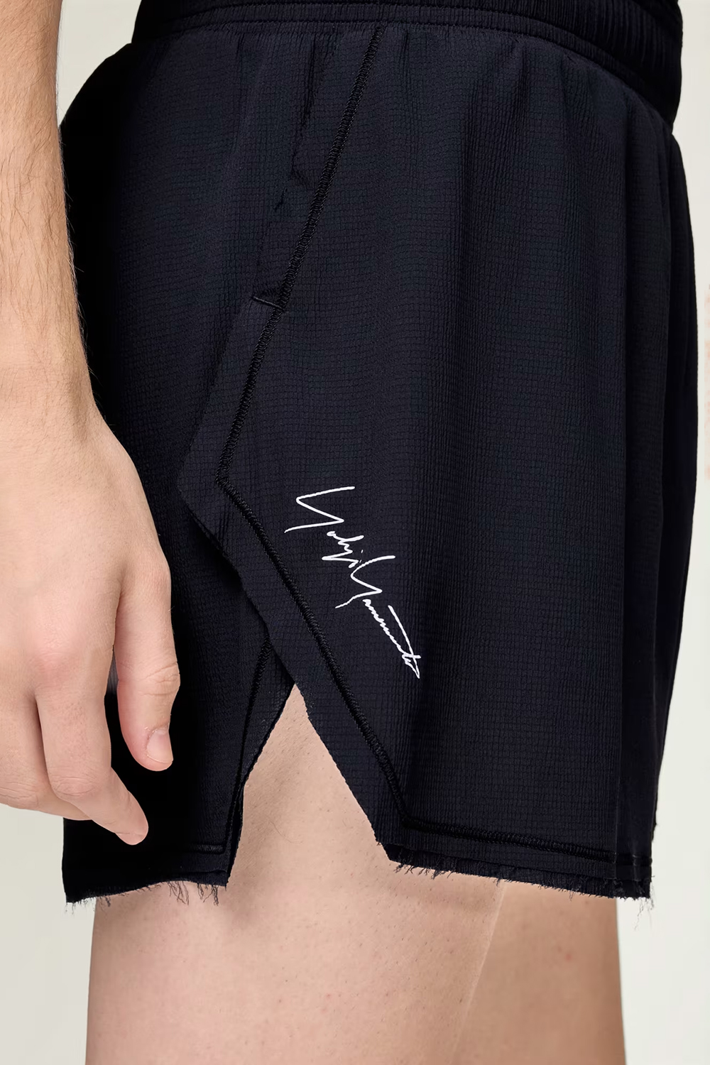 Y-3 Slim Fit Pleated Nylon Stretch Running Shorts