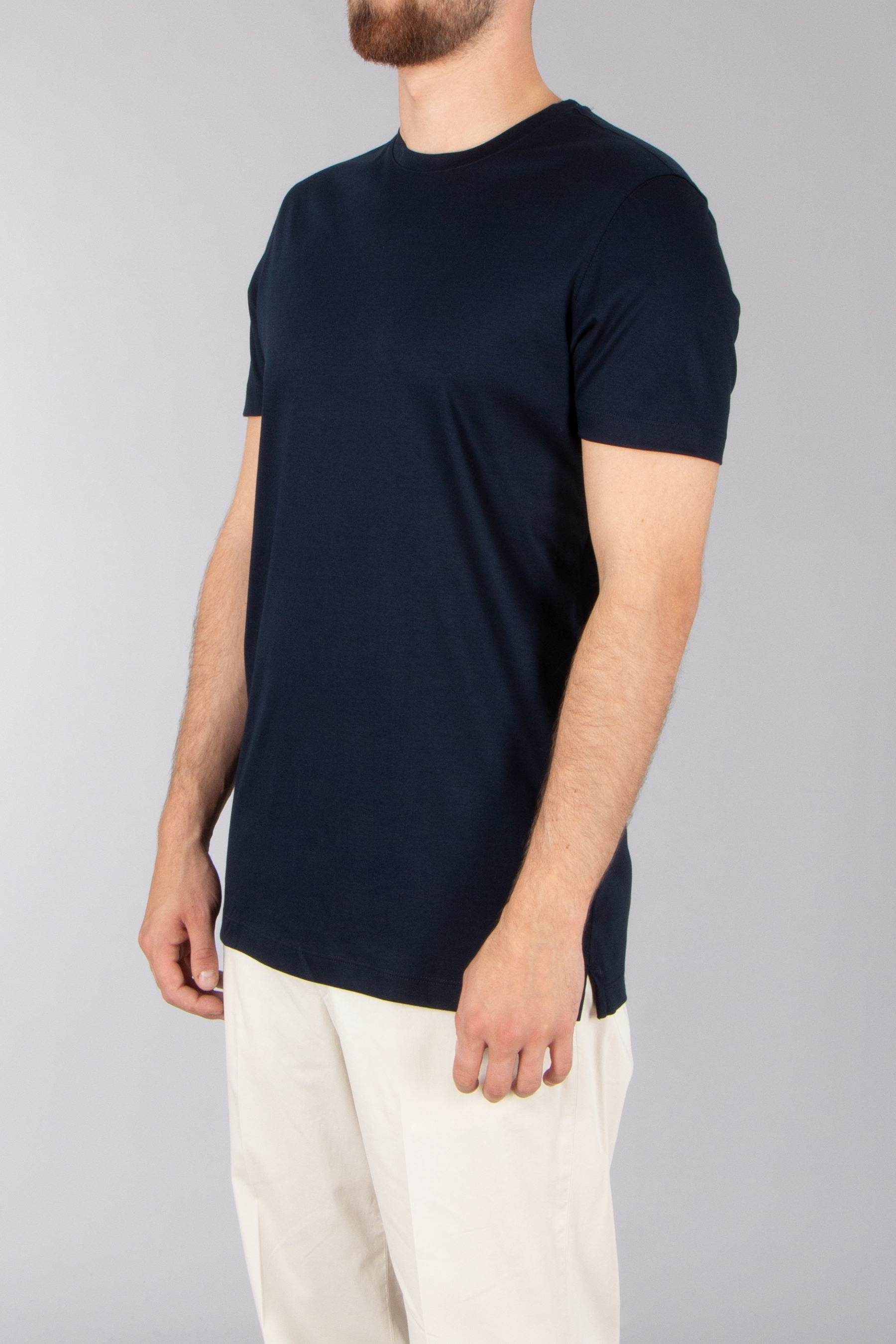 VAN LAACK Slim Fit Swiss Cotton Jersey Crew Neck T-Shirt Paro T-shirt, Ärmel, Erwachsener, Mann, Person