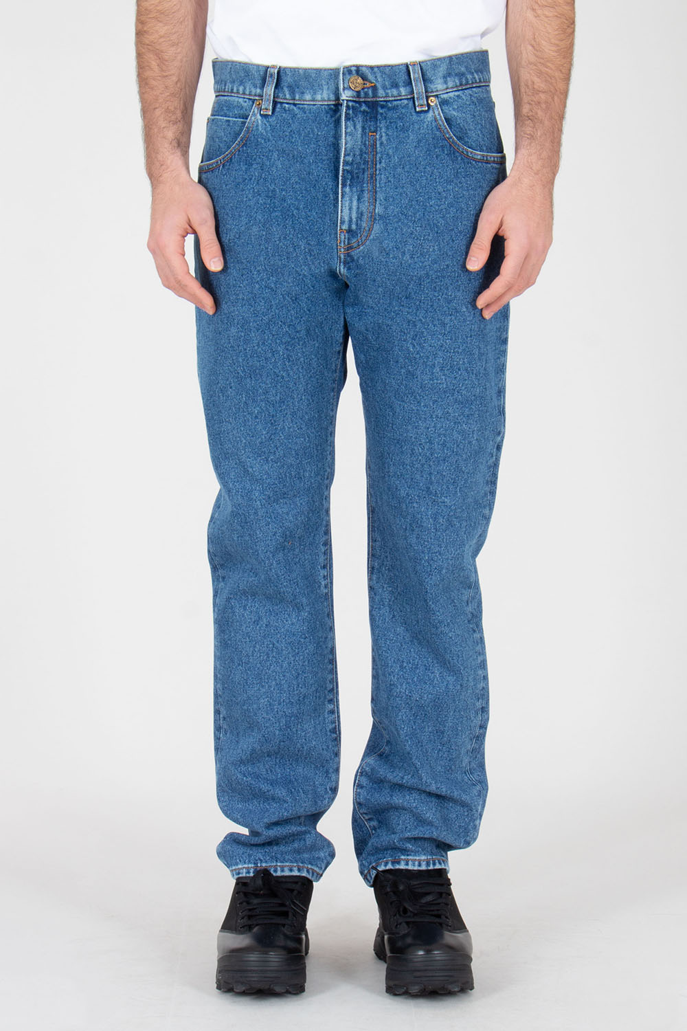 BALMAIN Regular Fit Organic Cotton Denim Jeans