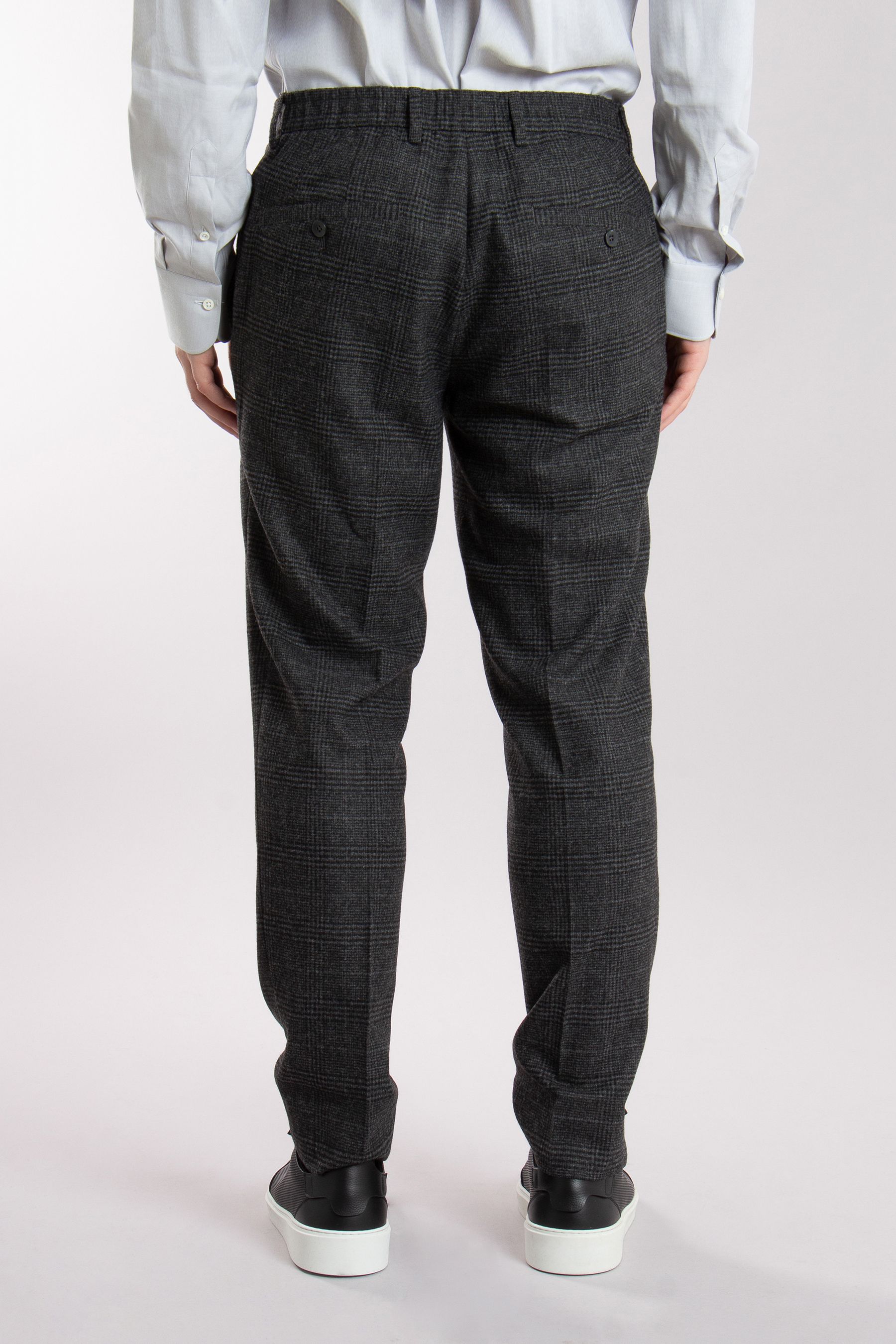 GTA Checked Wool Blend Stretch Flannel Pants Davide GTA Checked Wool Blend Stretch Flannel Pants Davide