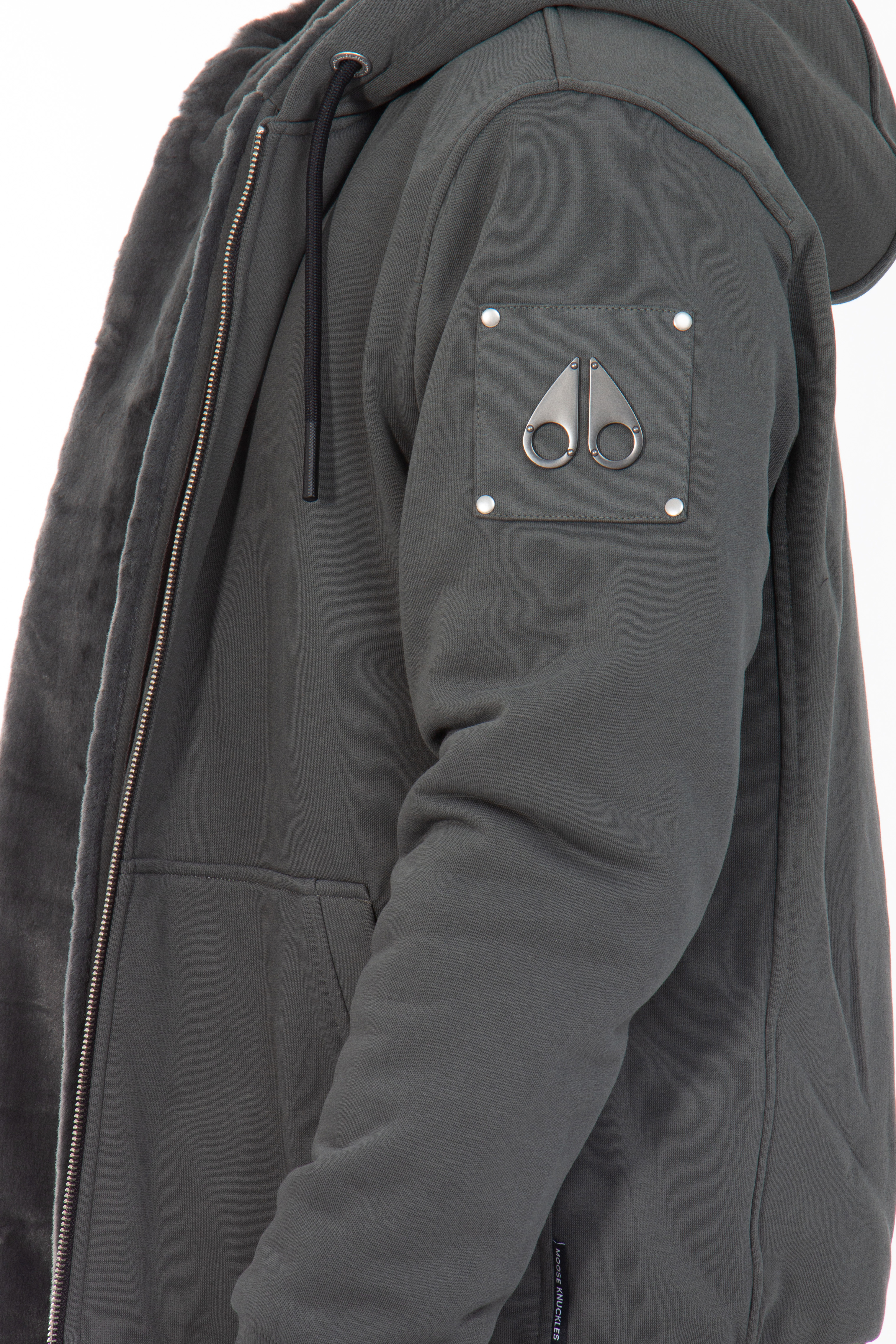 MOOSE KNUCKLES Padded Cotton Blend Zip Hoodie Classic Bunny