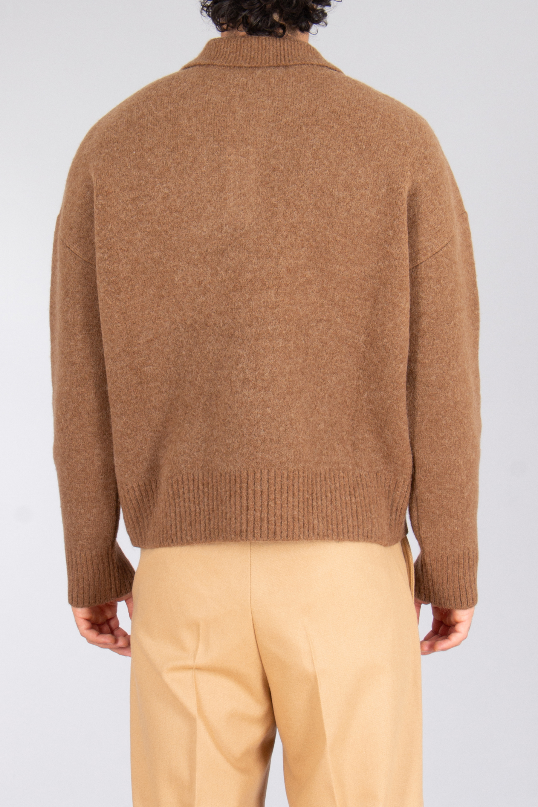 AMI PARIS Relaxed Fit Alpaca Blend Knit Polo Bekleidung, Strickwaren, Pullover