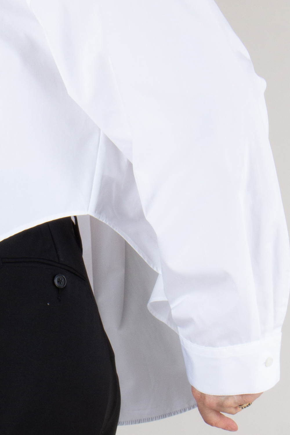 ASPESI Cropped Cotton Poplin Blouse