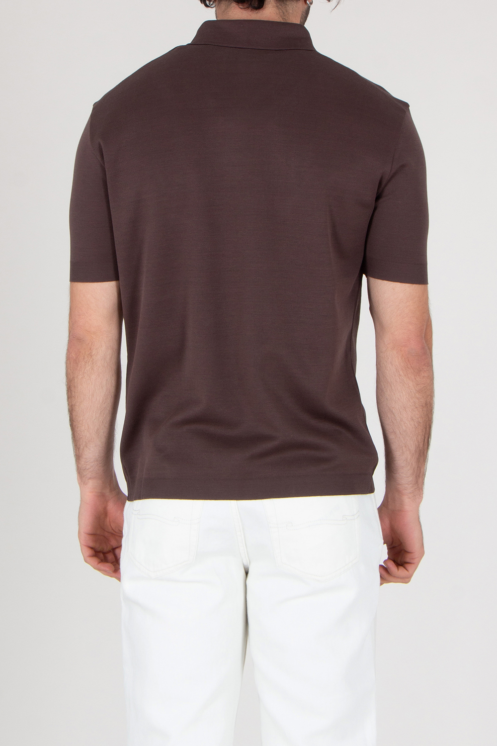 HERNO Regular Fit Cotton Jersey Knit Effect Polo Shirt