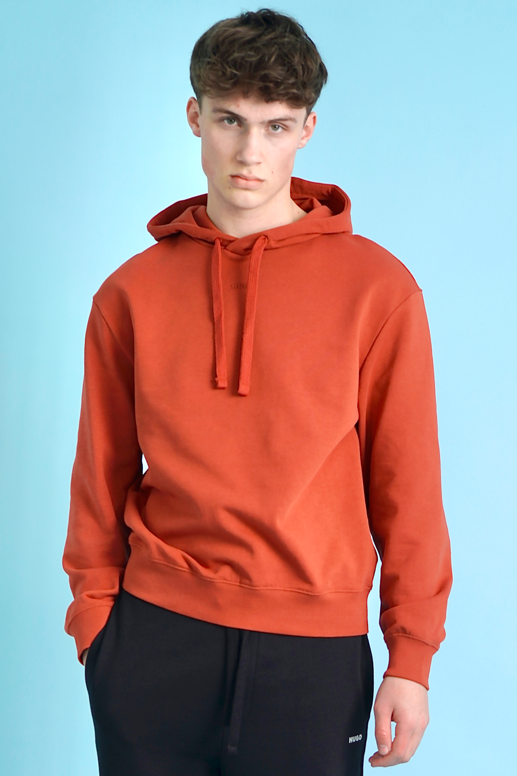 HUGO Relaxed Fit Printed Cotton Terry Hoodie Dapo