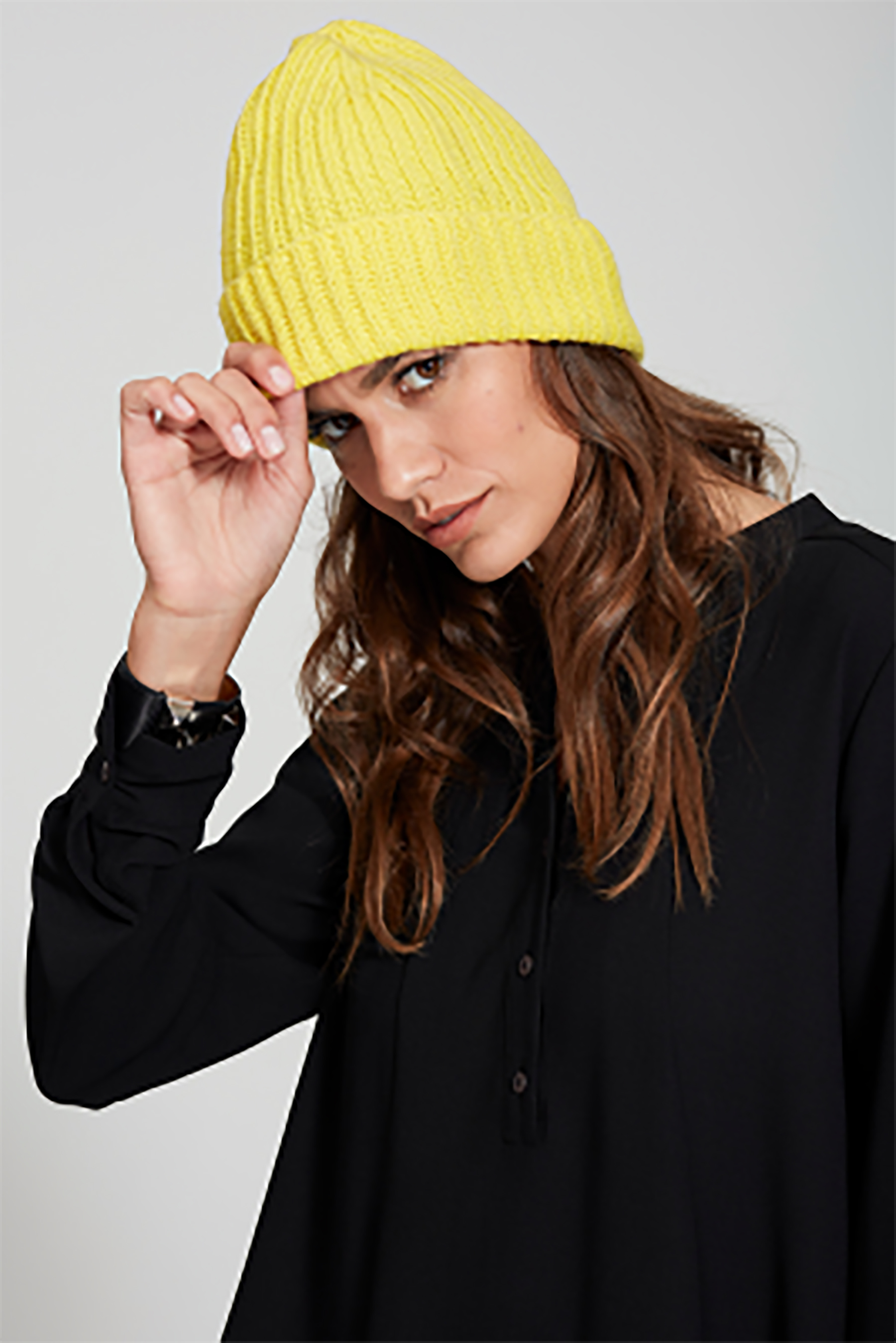 0039 ITALY Ribbed Wool-Cashmere Blend Hat 
