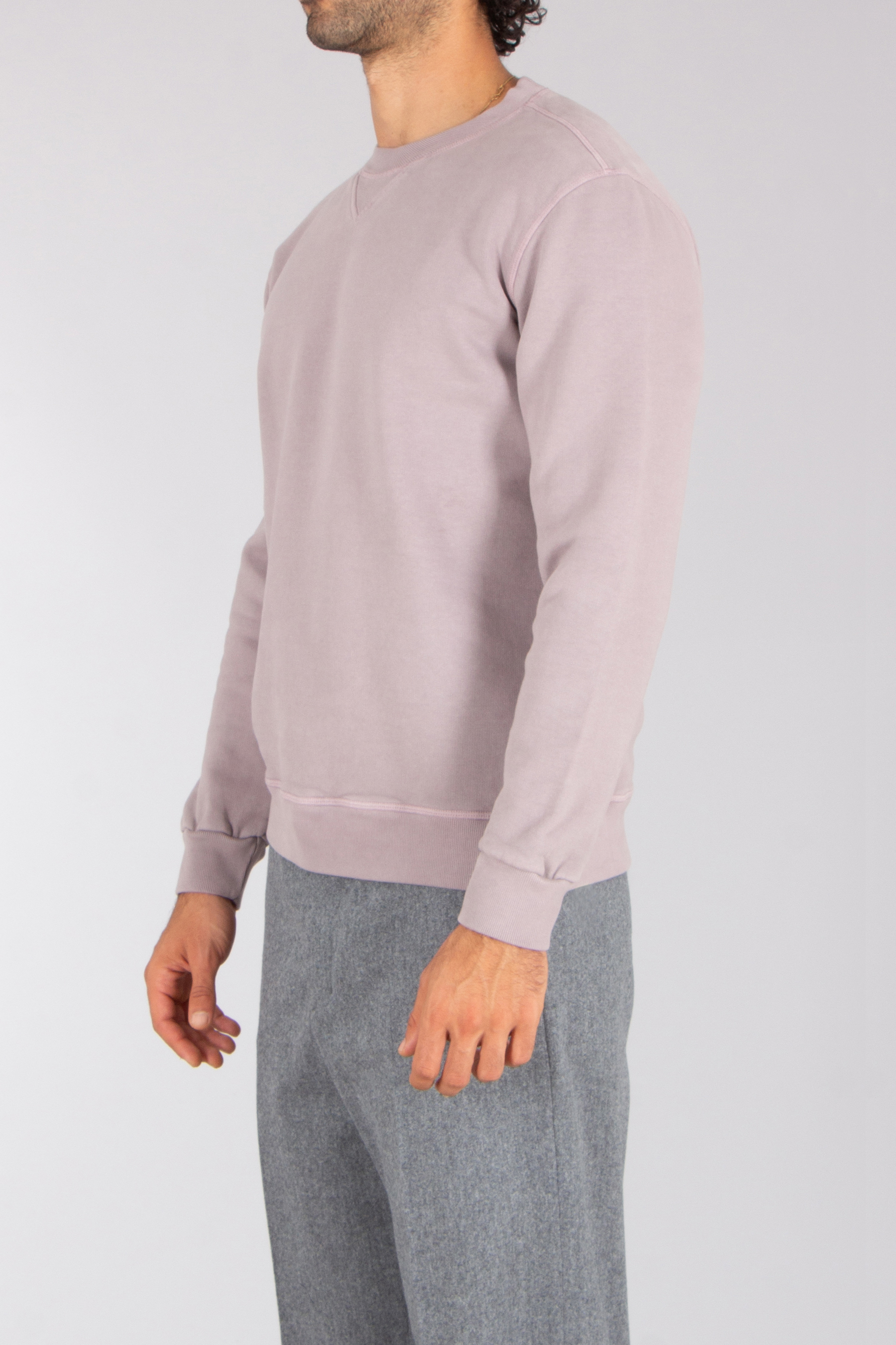 BOWERY NYC Regular Fit Brushed Cotton French Terry Crew Neck Sweatshirt Langarm, Ärmel, Strickwaren, Pullover, Sweatshirt
