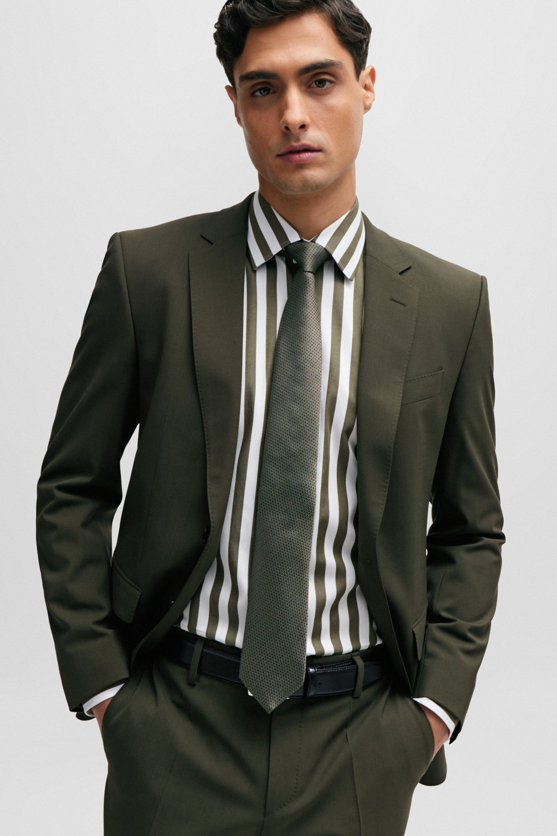 BOSS Slim Fit Virgin Wool Stretch Suit H-Huge BOSS Slim Fit Virgin Wool Stretch Suit H-Huge