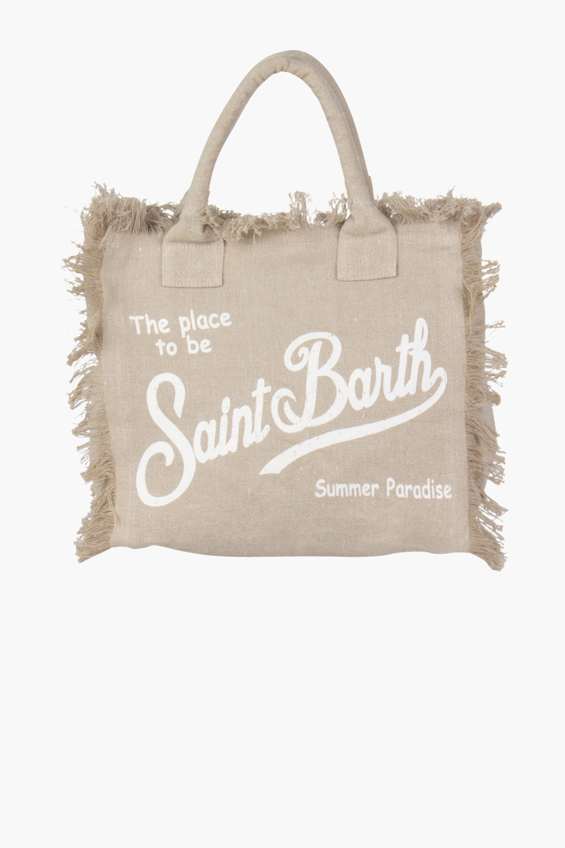 MC 2 SAINT BARTH Printed Linen Canvas Shopper Vanity